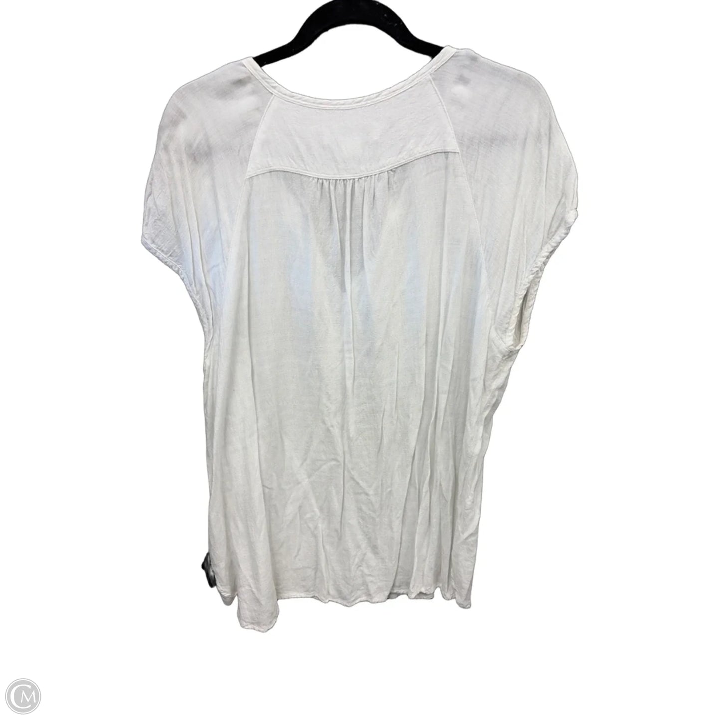 Top Short Sleeve By Liz Claiborne In White, Size: Xl