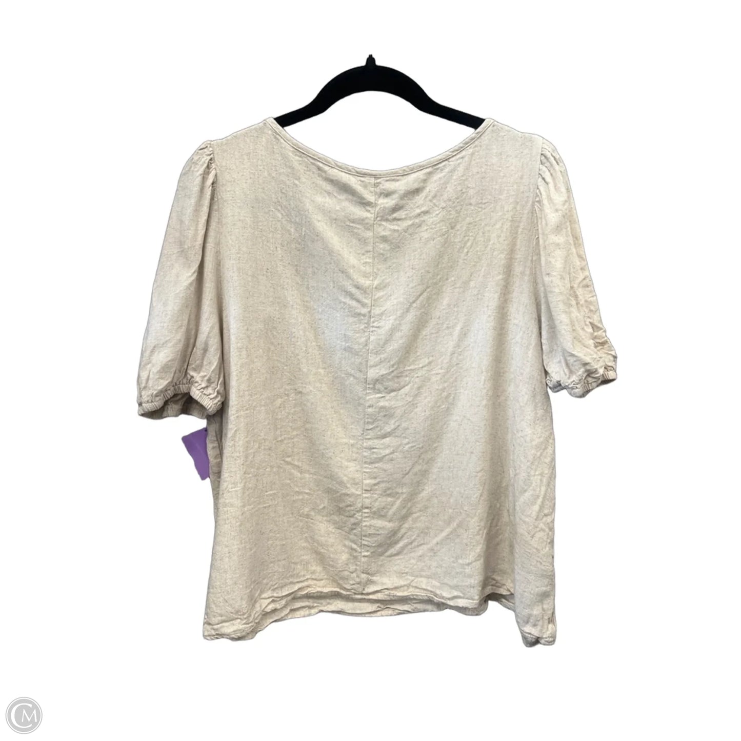 Top Short Sleeve By Shein In Beige, Size: 2x