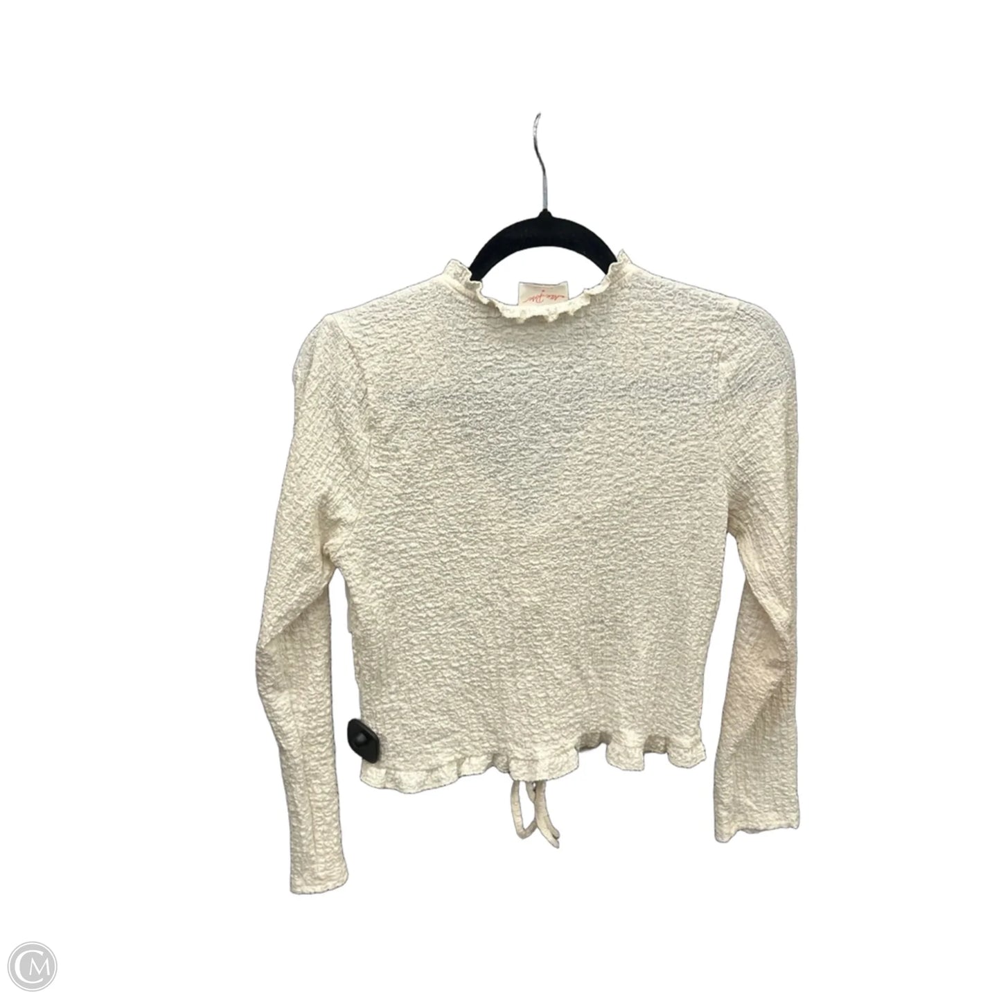 Top Long Sleeve By Allie Rose In Beige, Size: M