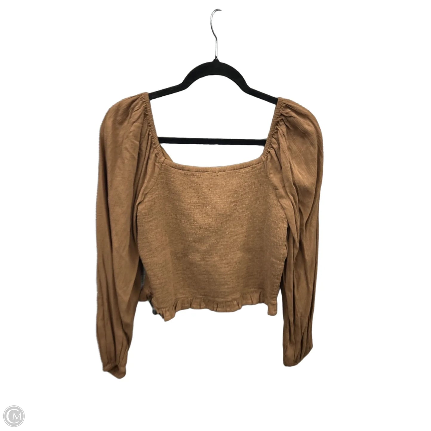 Top Long Sleeve By American Eagle In Brown, Size: L