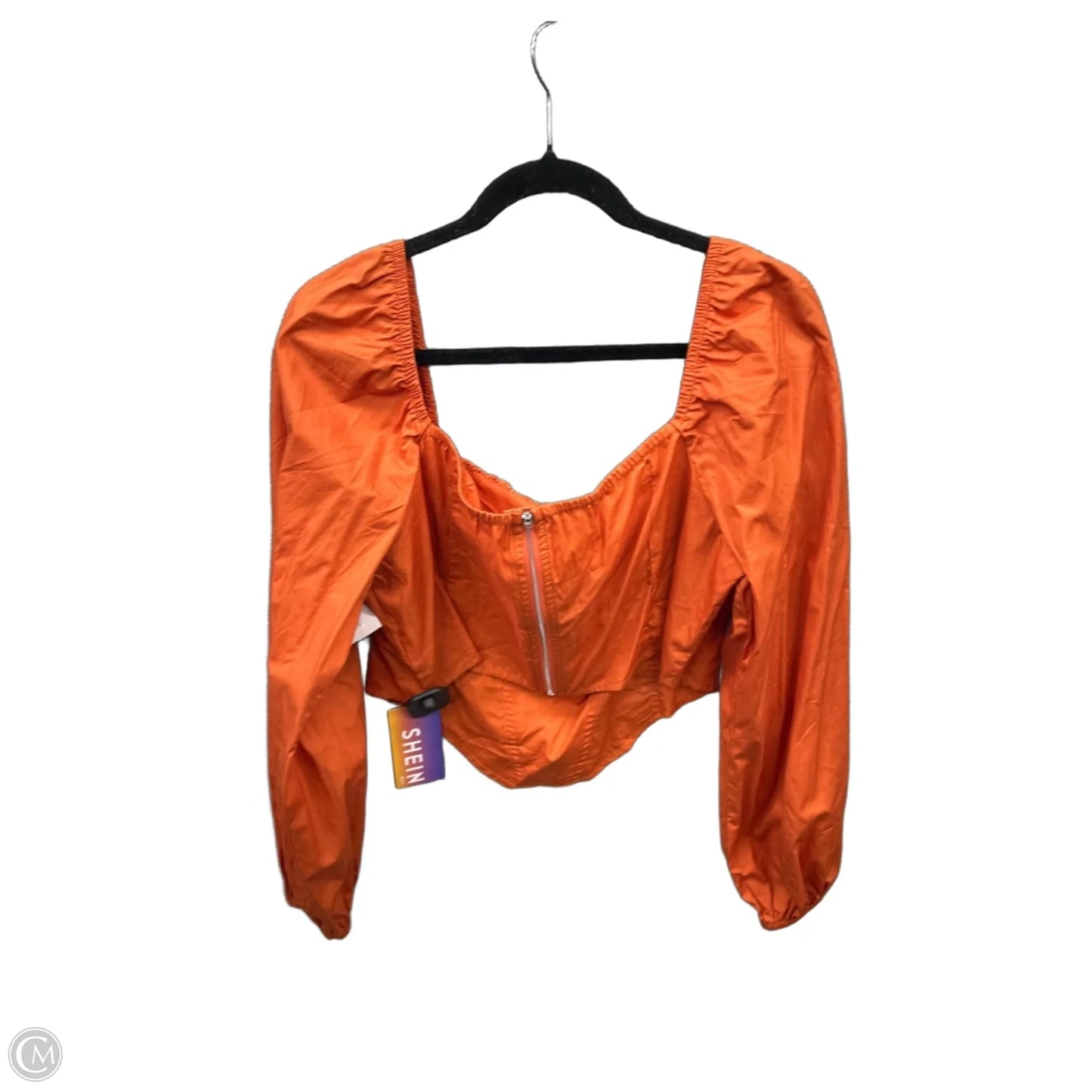 Top Long Sleeve By Shein In Orange, Size: 2x