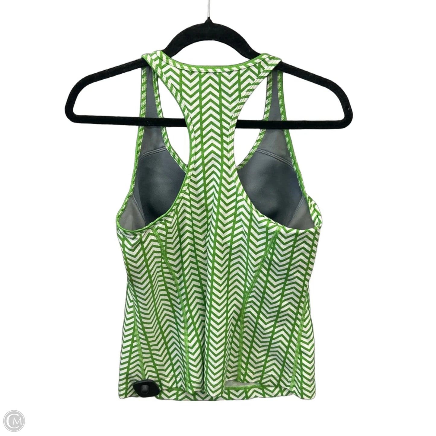 Athletic Tank Top By Nike In Green & White, Size: M