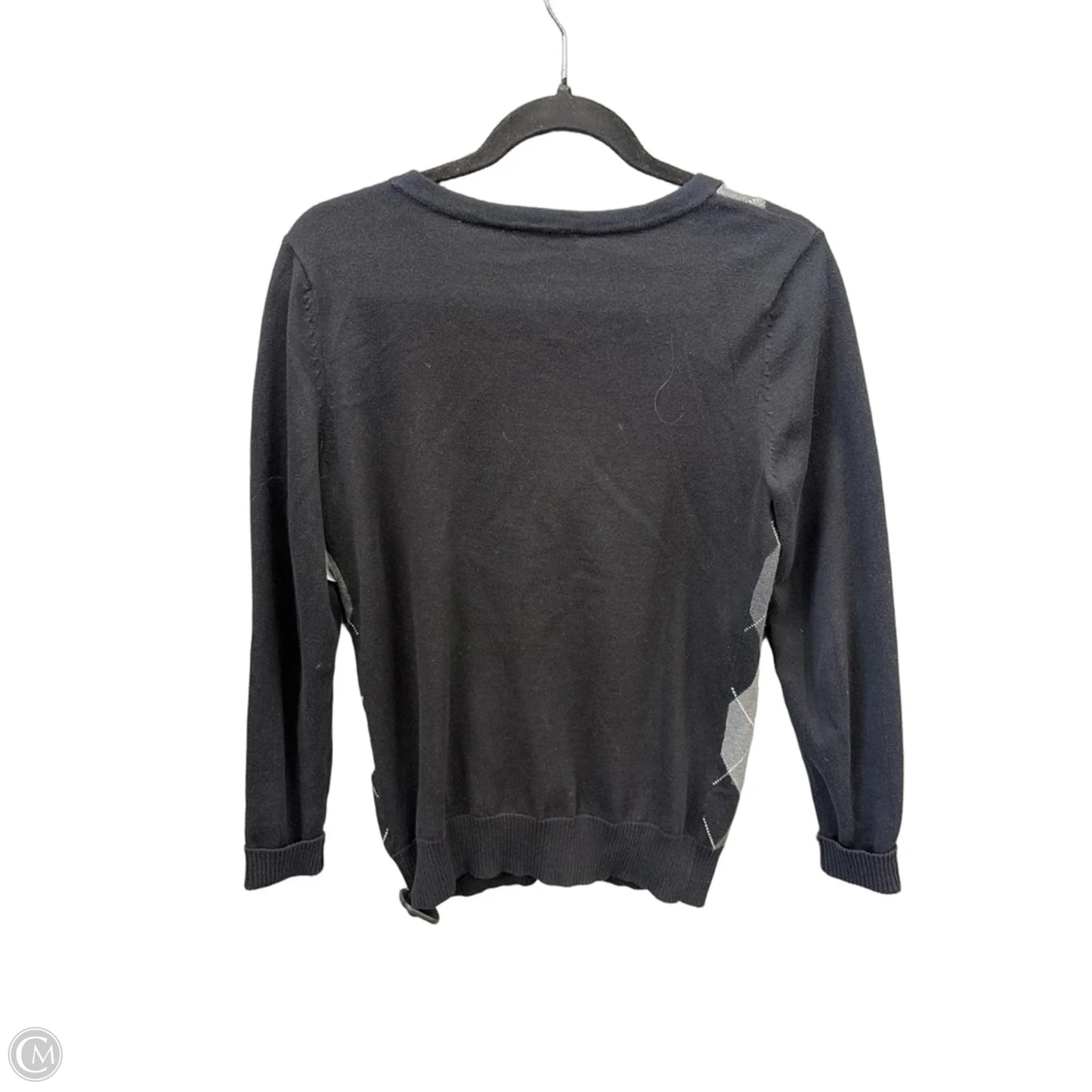 Top Long Sleeve By St Johns Bay In Black & Grey, Size: S