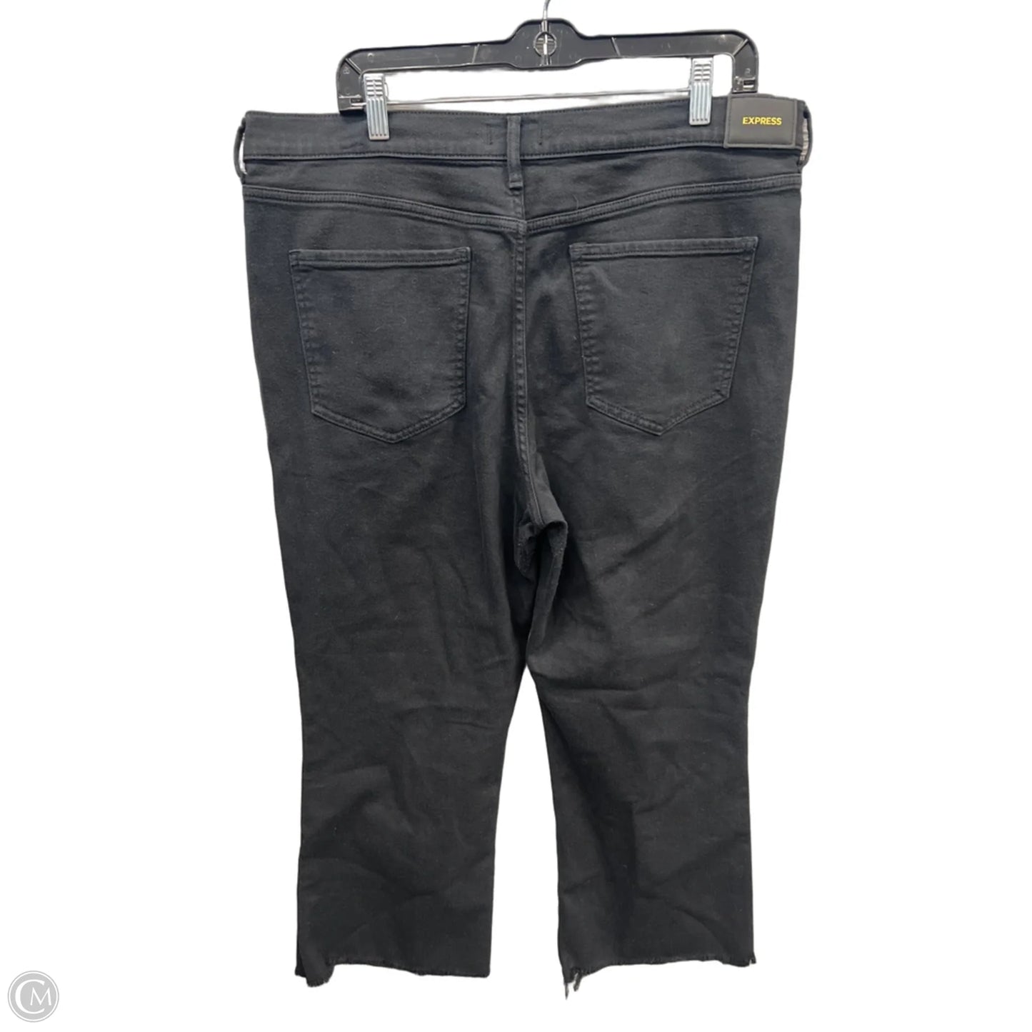Jeans Straight By Express In Black Denim, Size: 16