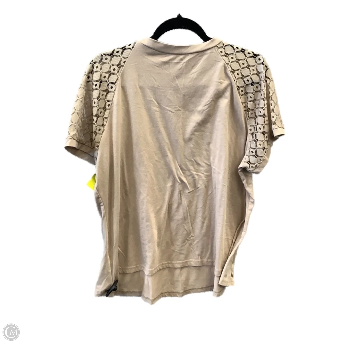 Top Short Sleeve By Shein In Beige, Size: 2x