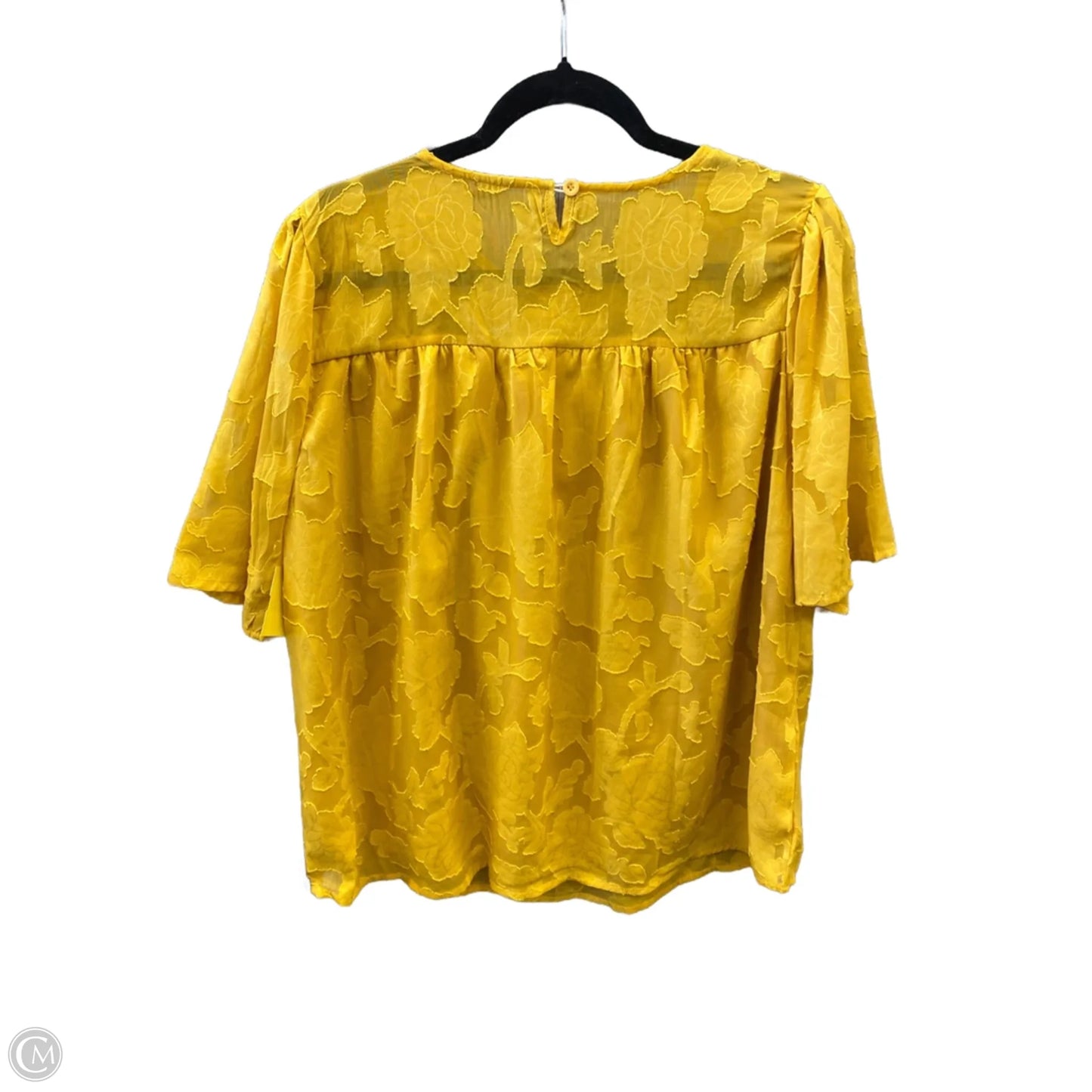 Top 3/4 Sleeve By Clothes Mentor In Yellow, Size: Xl