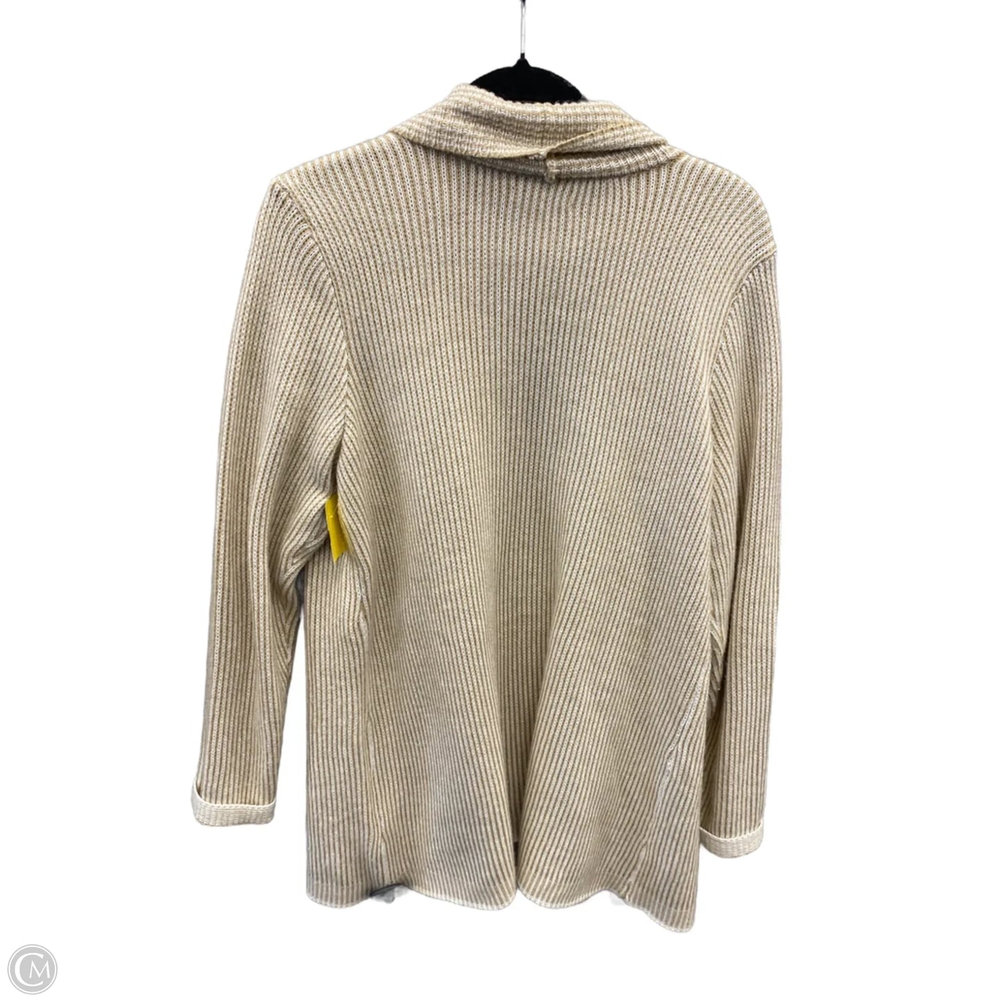 Cardigan By Croft And Barrow In White & Yellow, Size: L