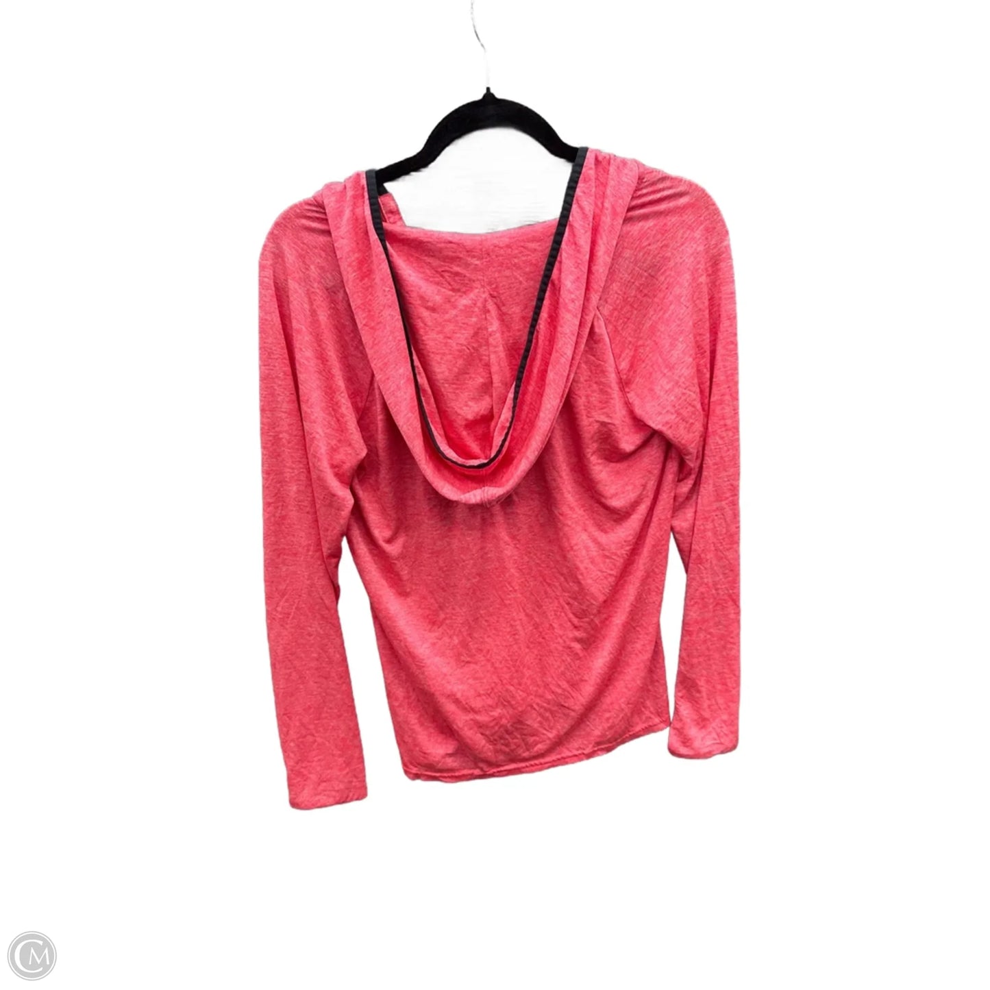 Athletic Top Long Sleeve Hoodie By Reebok In Pink, Size: M