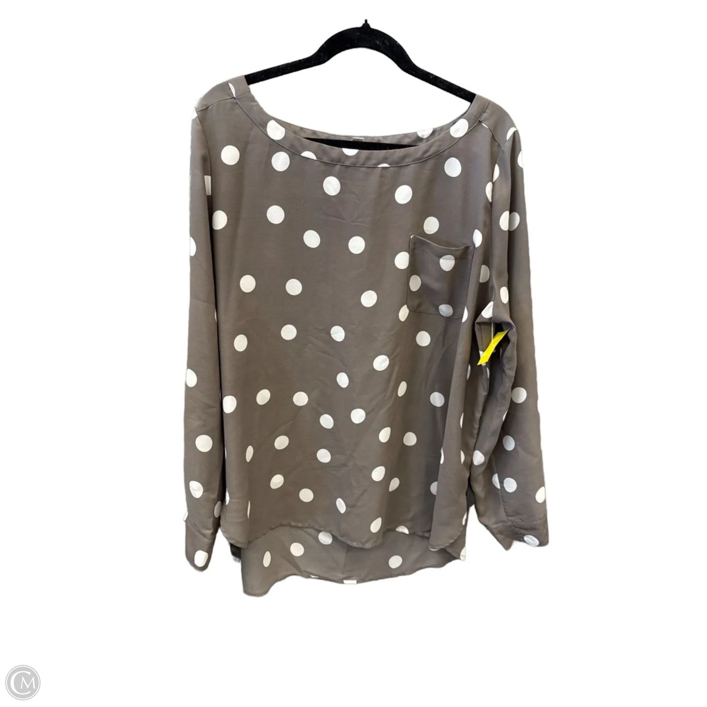 Top Long Sleeve By Loft In Grey & White, Size: Xl