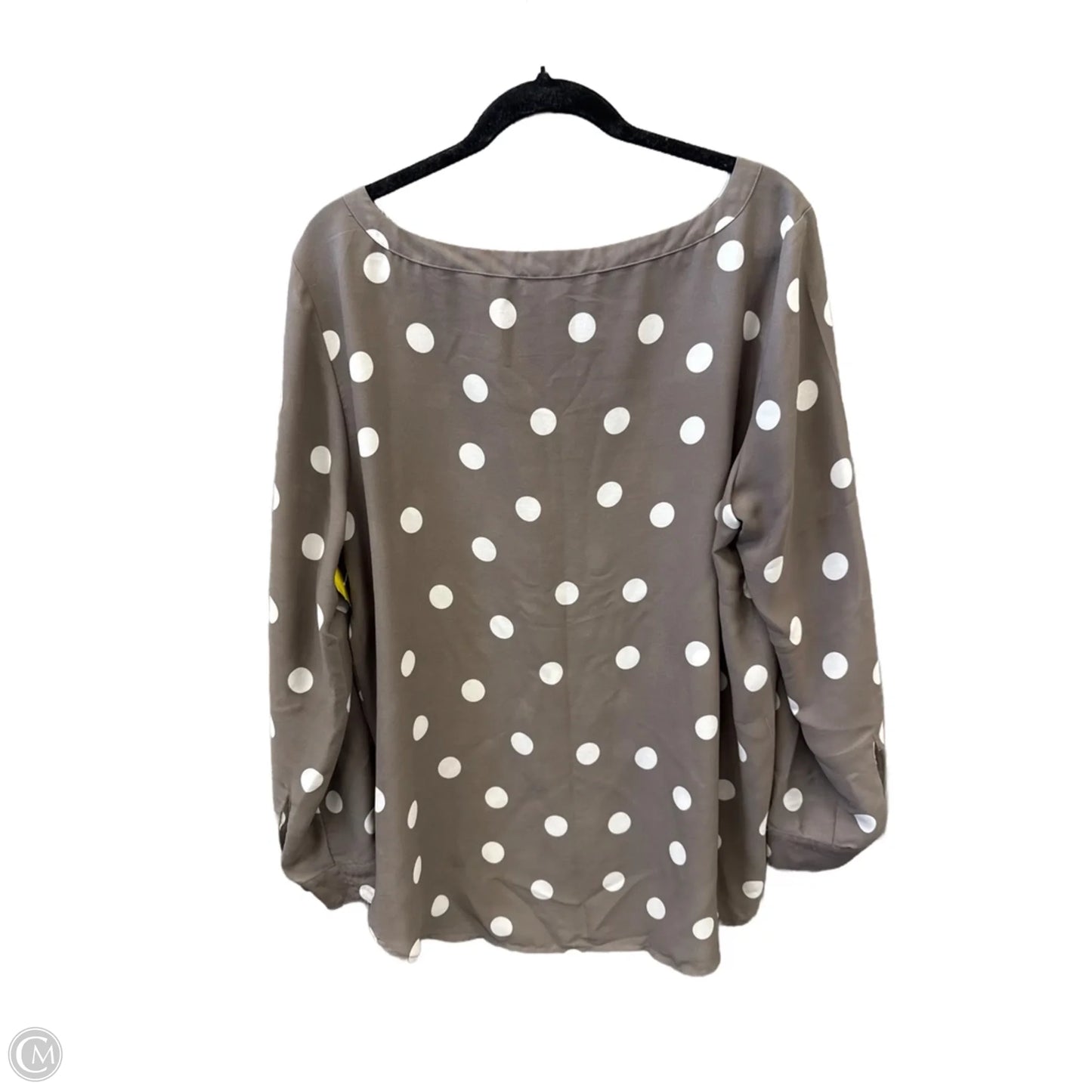 Top Long Sleeve By Loft In Grey & White, Size: Xl