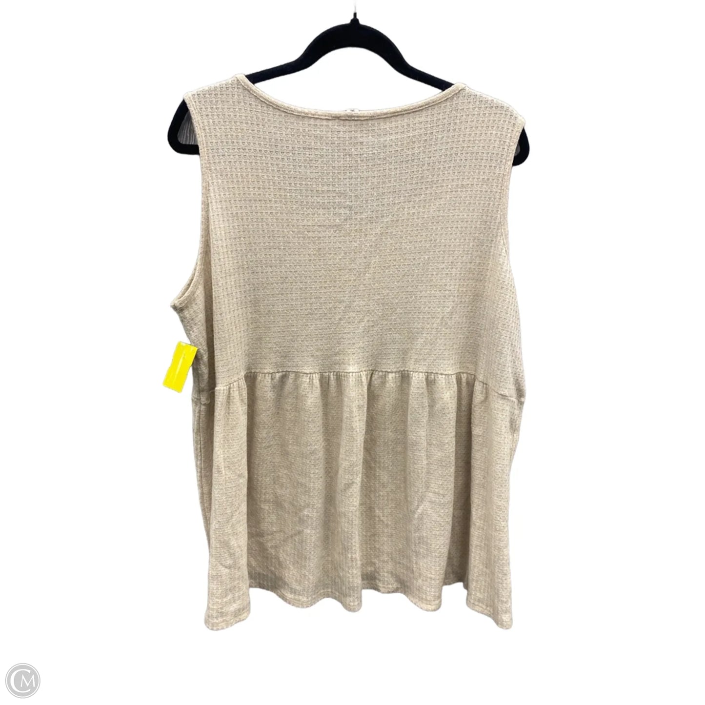 Top Sleeveless By Chicsoul In Beige, Size: 2x