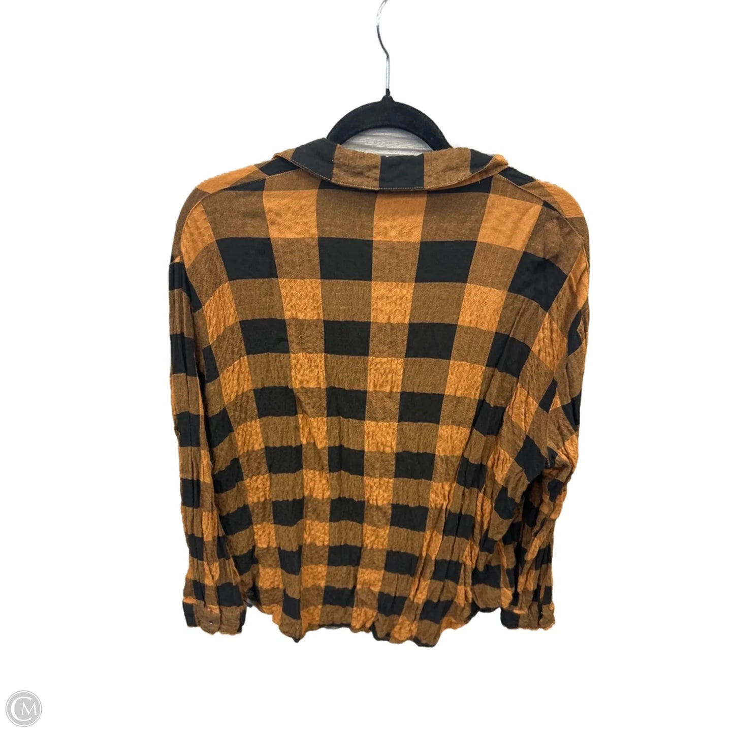 Top Long Sleeve By Jane And Delancey In Plaid Pattern, Size: L