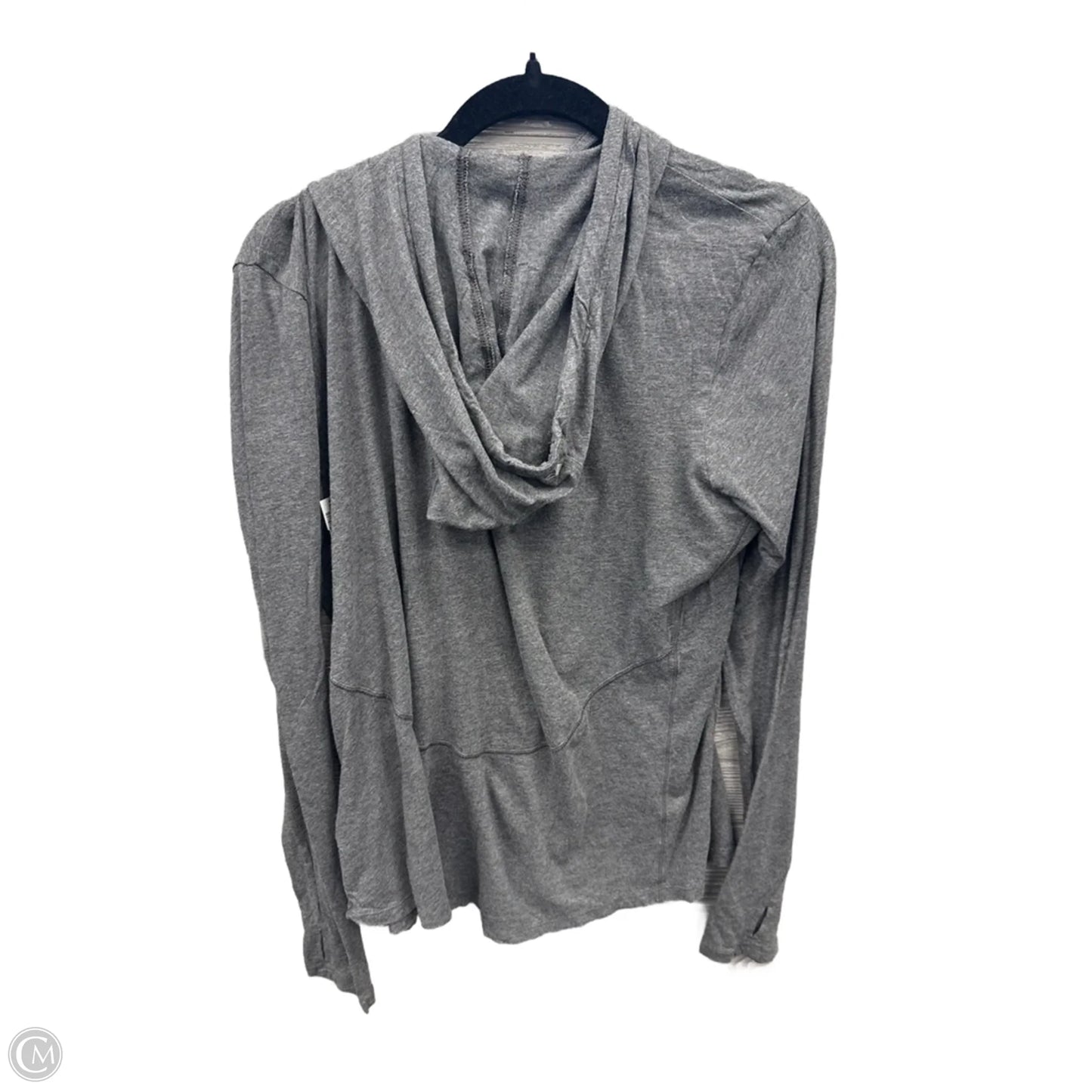 Athletic Top Long Sleeve Hoodie By Under Armour In Grey, Size: L