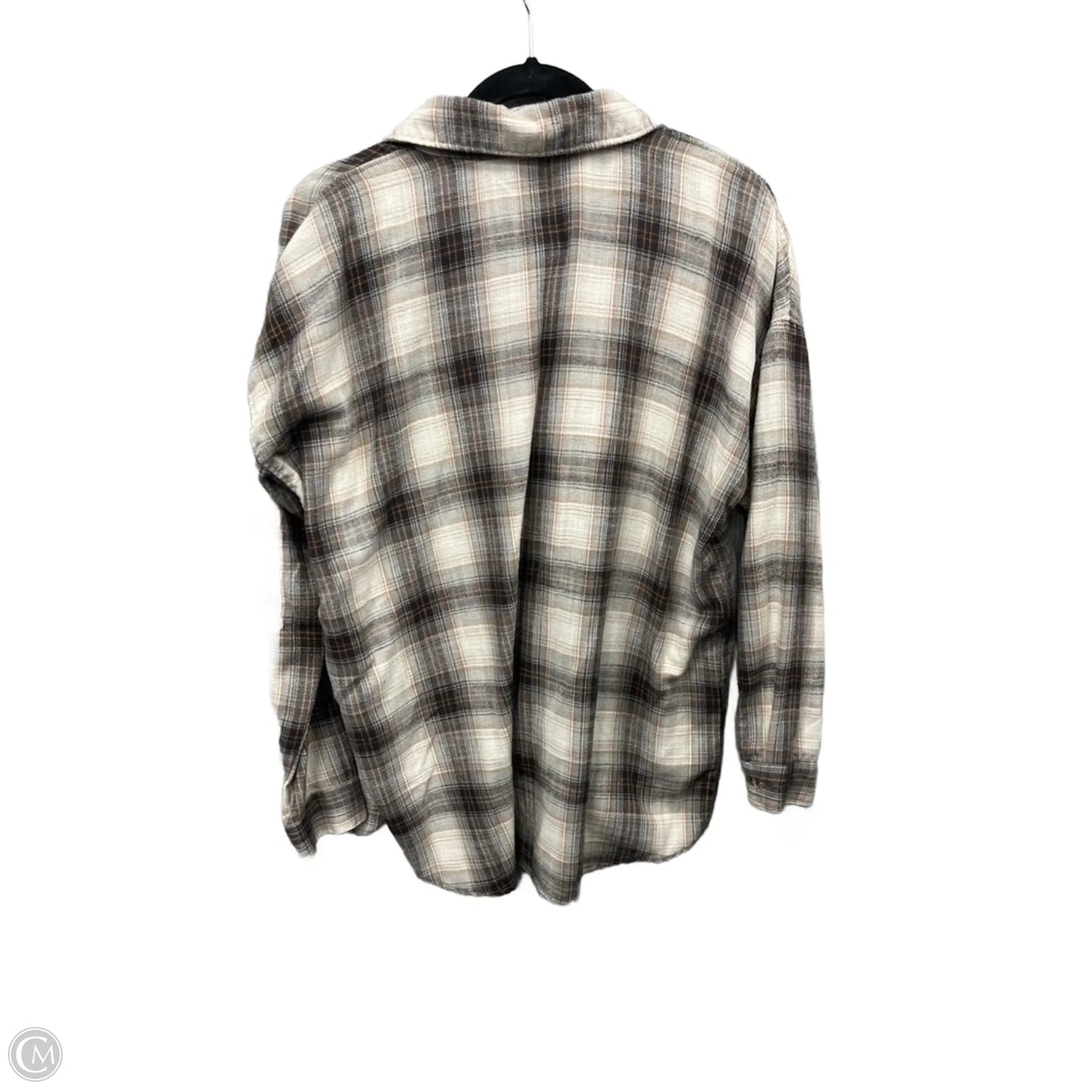 Top Long Sleeve By Be Cool In Plaid Pattern, Size: L