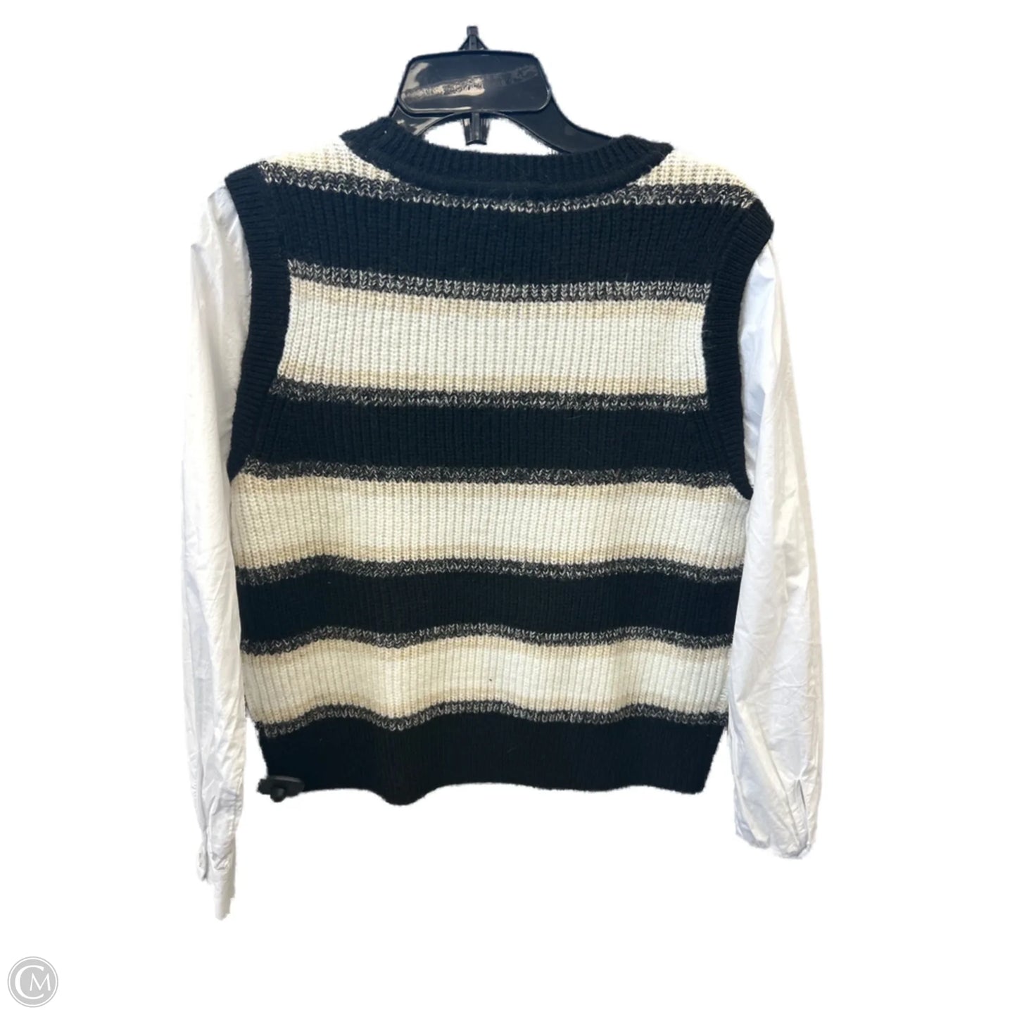 Top Long Sleeve By Evereve In Striped Pattern, Size: M