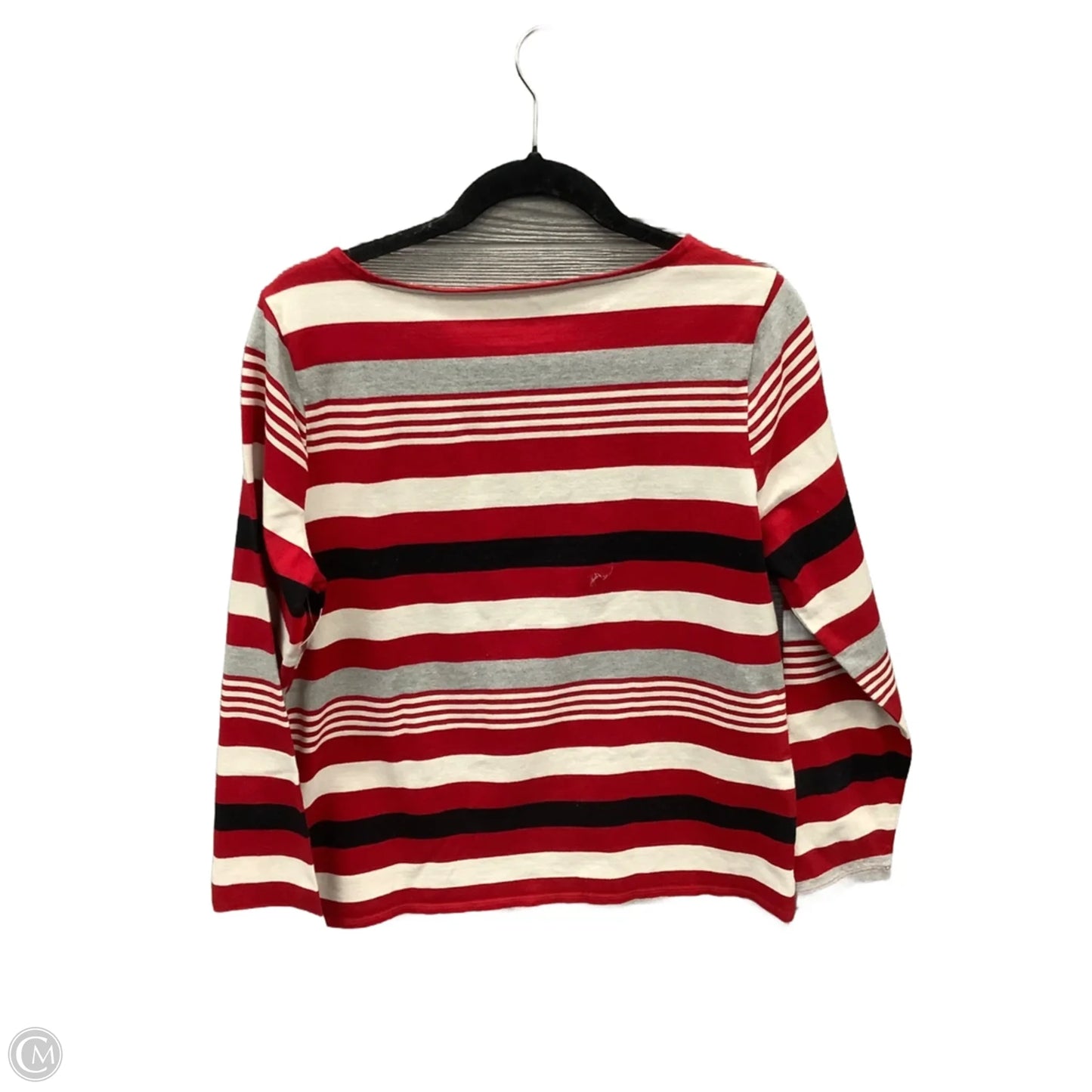 Top Long Sleeve By Talbots In Striped Pattern, Size: L