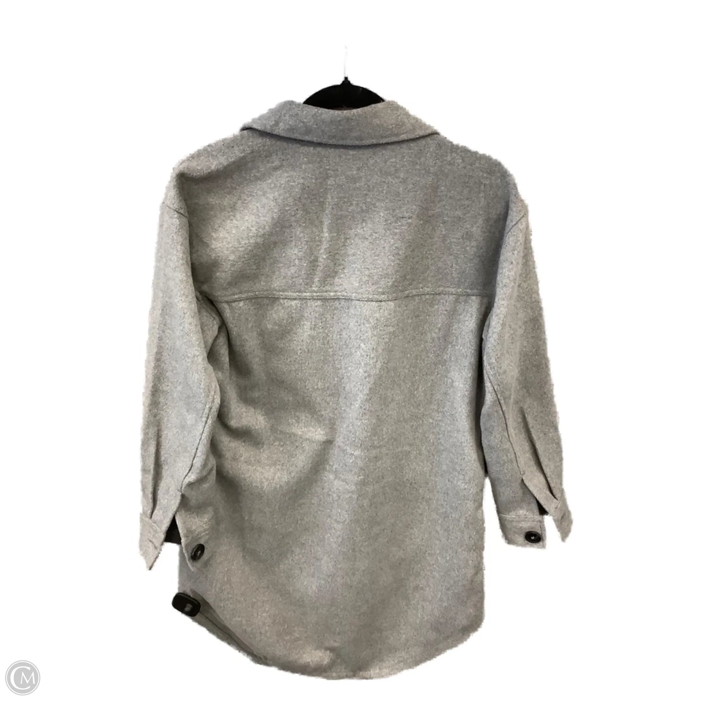 Coat Trench Coat By Falls Creek In Grey, Size: S
