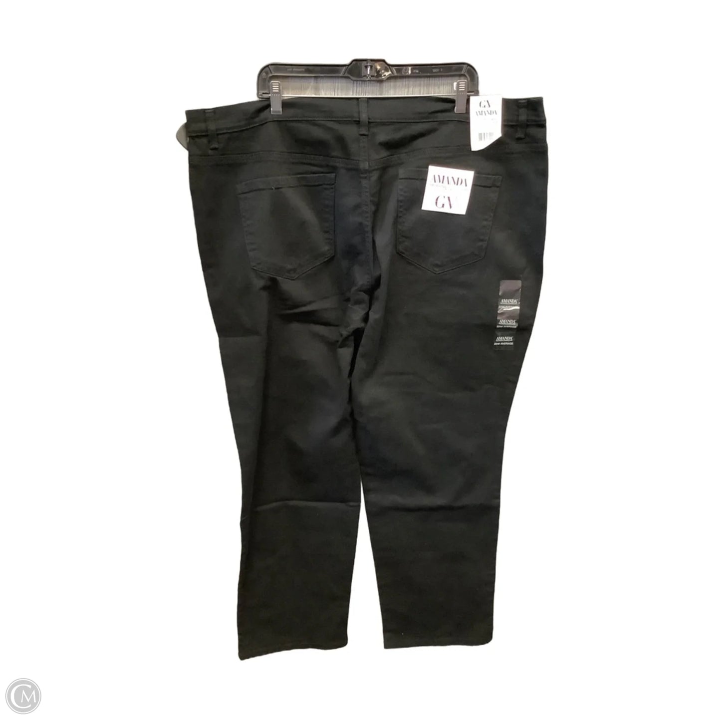 Jeans Straight By Gloria Vanderbilt In Black Denim, Size: 22