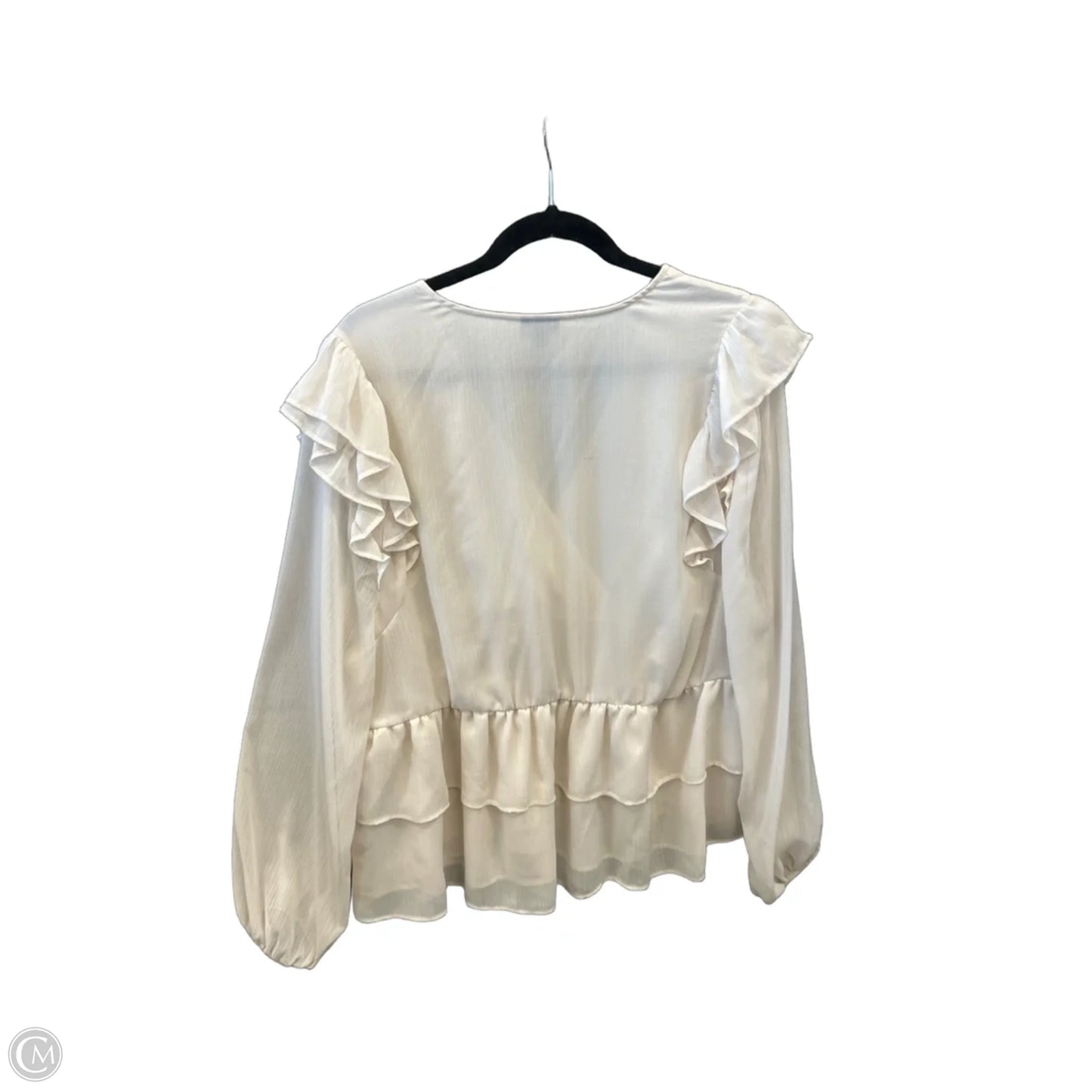 Blouse Long Sleeve By Torrid In Cream, Size: 2x