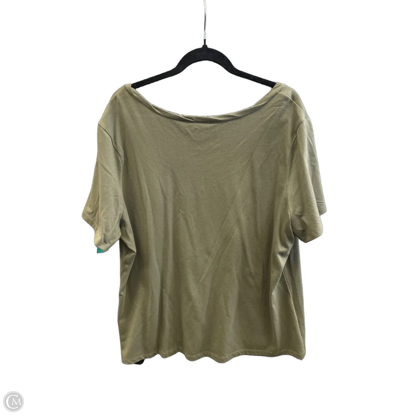 Top Short Sleeve By Basic Editions In Green, Size: 2x