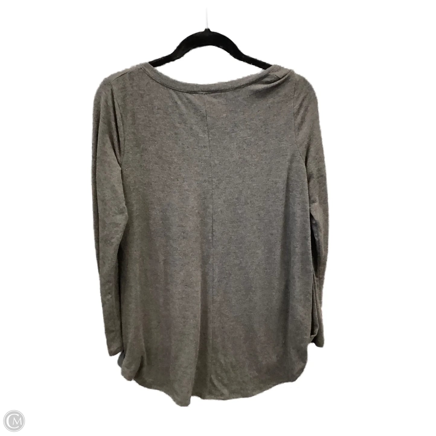 Top Long Sleeve Basic By Zenana In Grey, Size: M