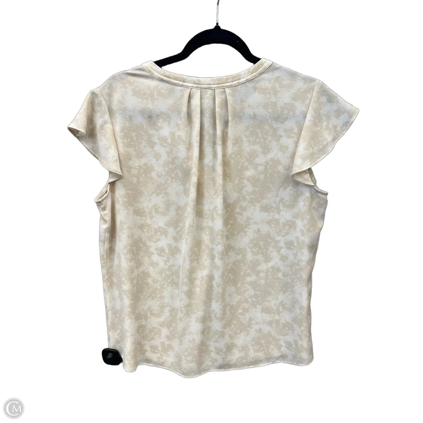 Top Short Sleeve By Calvin Klein In Tan, Size: L