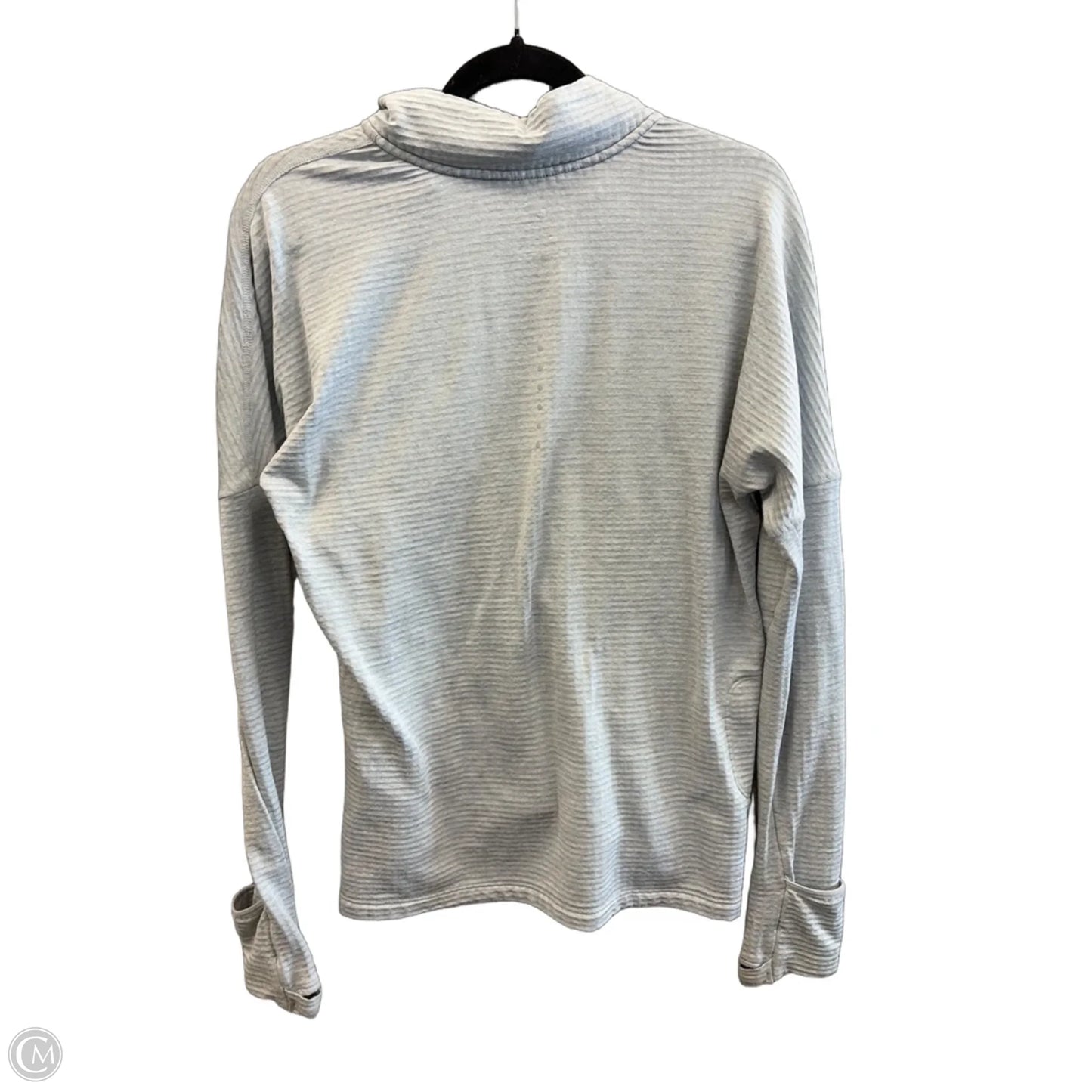 Athletic Top Long Sleeve Collar By Nike In Grey, Size: M
