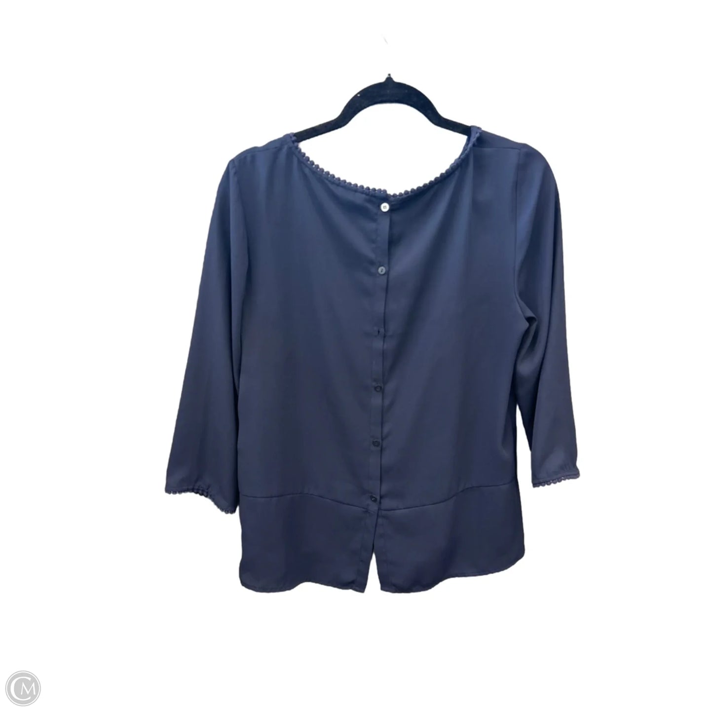 Top 3/4 Sleeve By Lc Lauren Conrad In Blue, Size: L