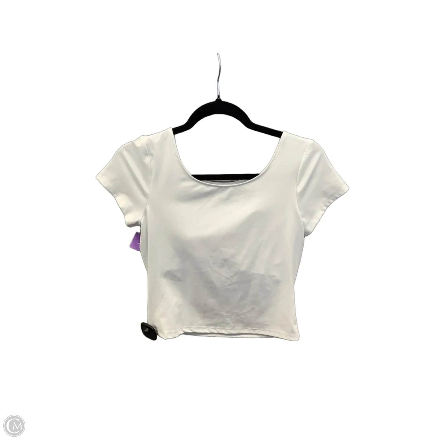 Athletic Top Short Sleeve By Apana In White, Size: S