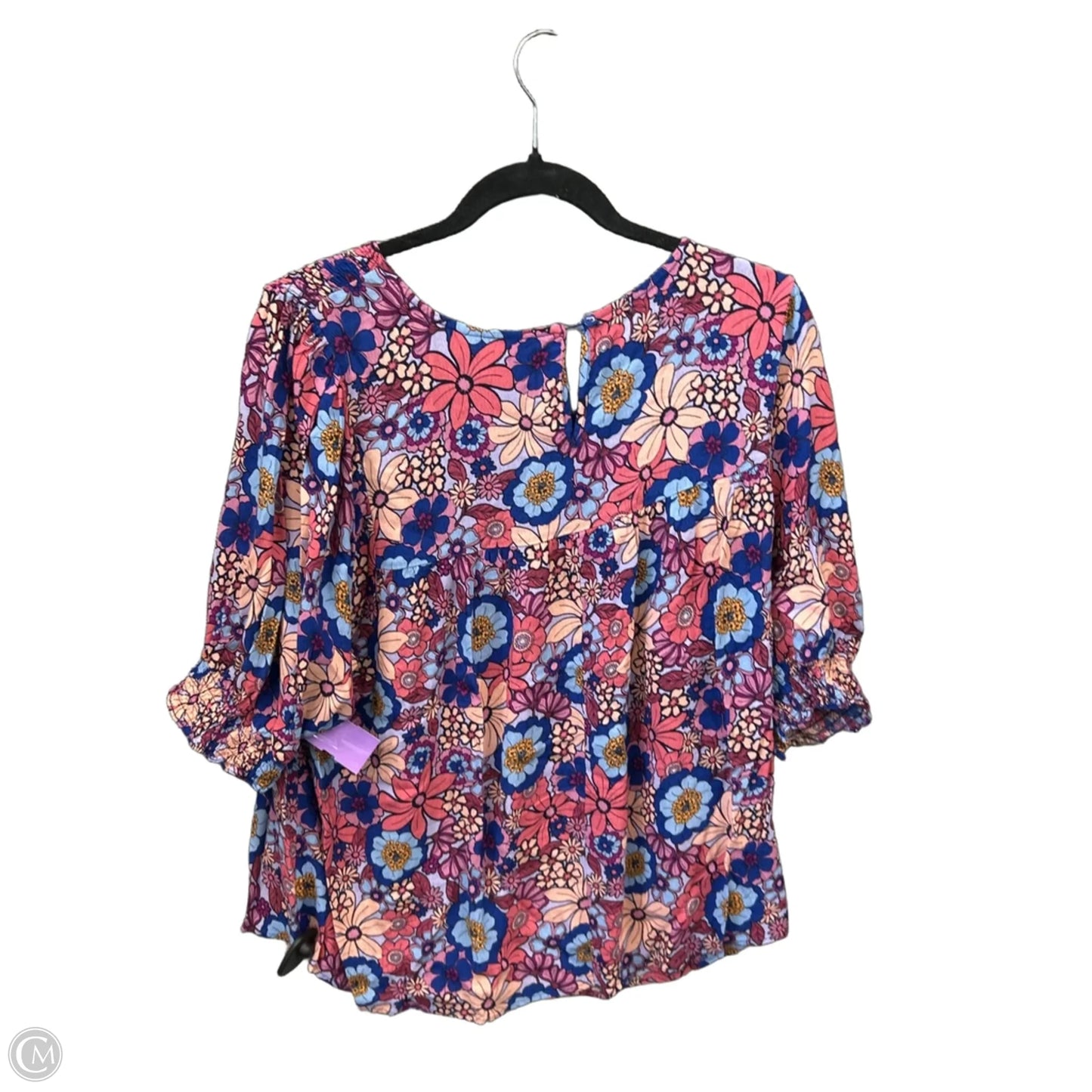 Top Short Sleeve By Terra & Sky In Floral Print, Size: 1x