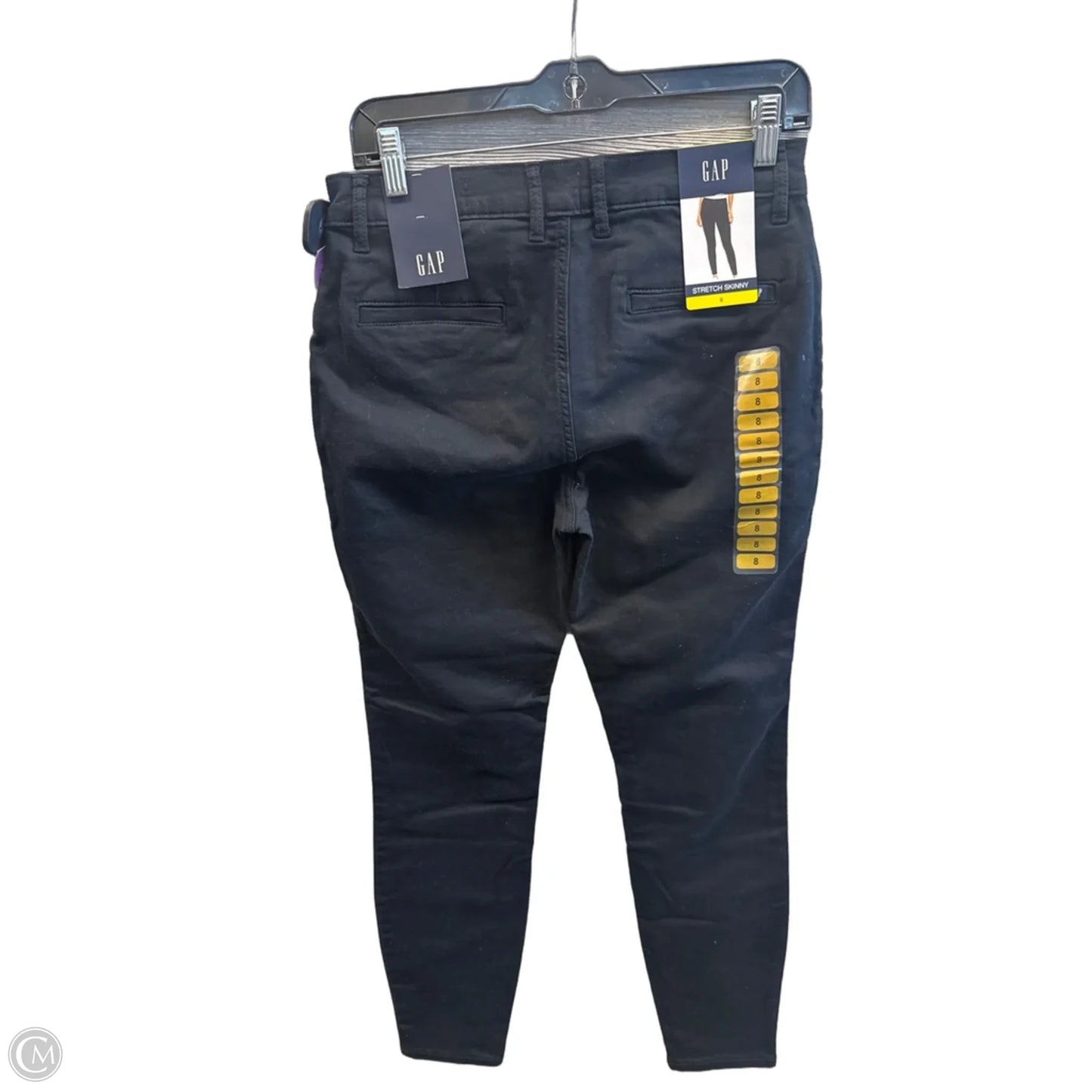 Jeans Skinny By Gap In Black Denim, Size: 8