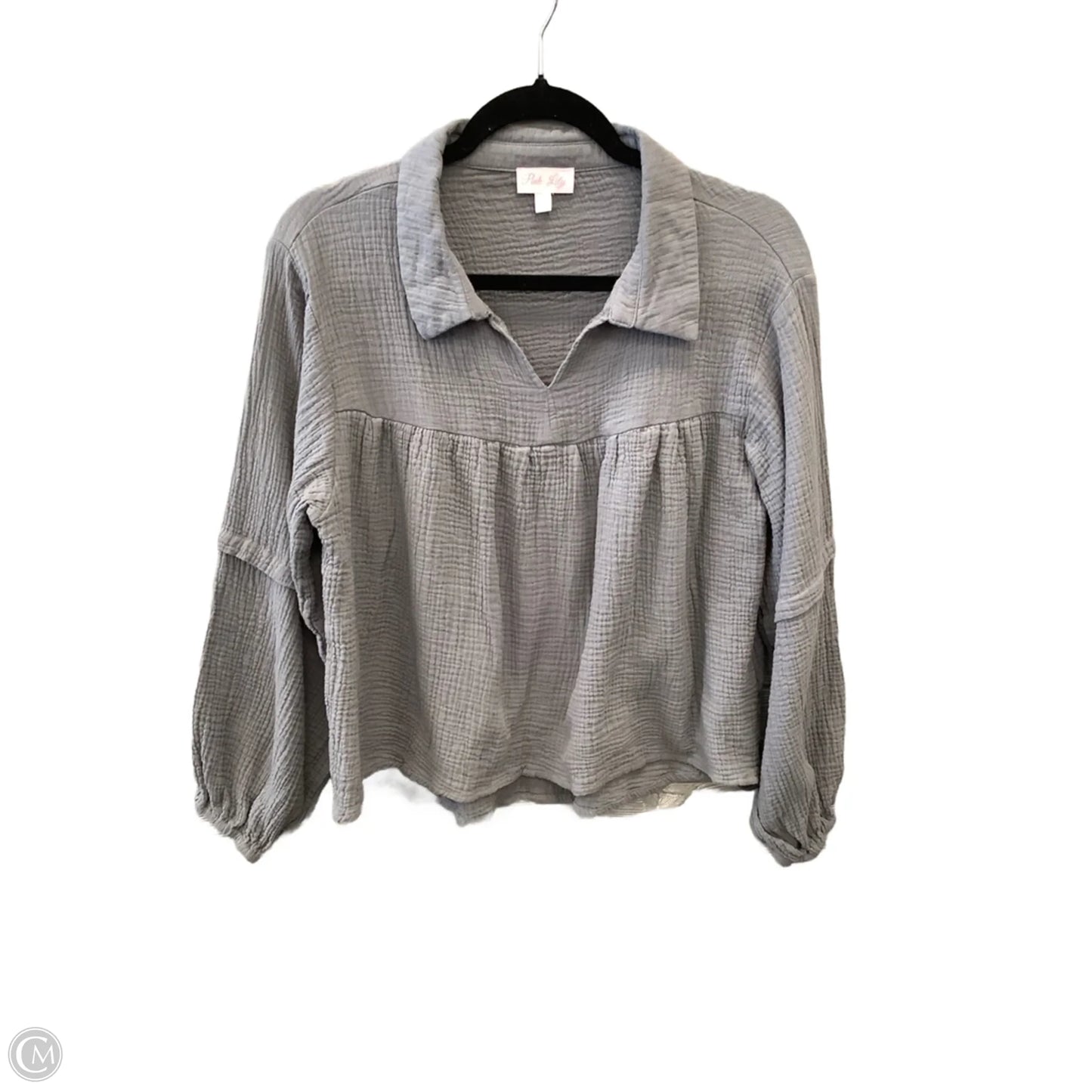 Top Long Sleeve By Pink Lily In Grey, Size: S