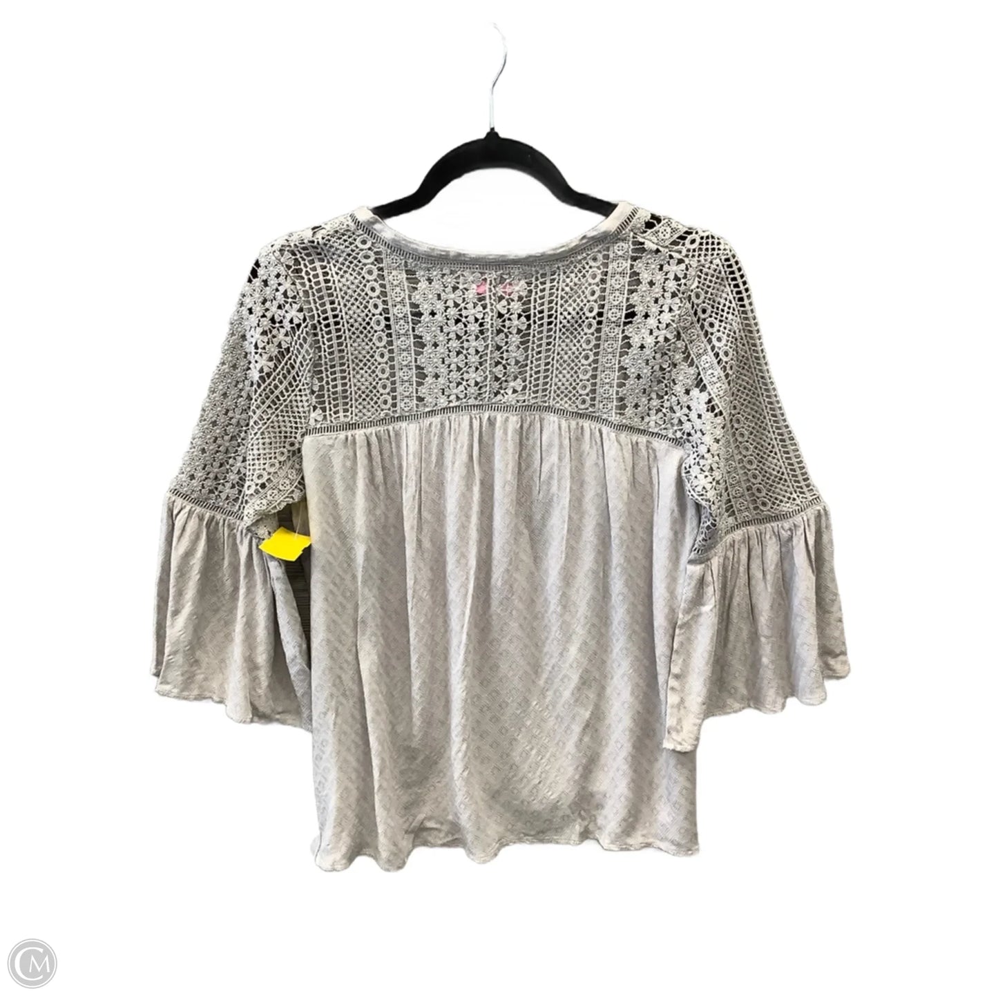 Top 3/4 Sleeve By Pink Lily In Grey, Size: S