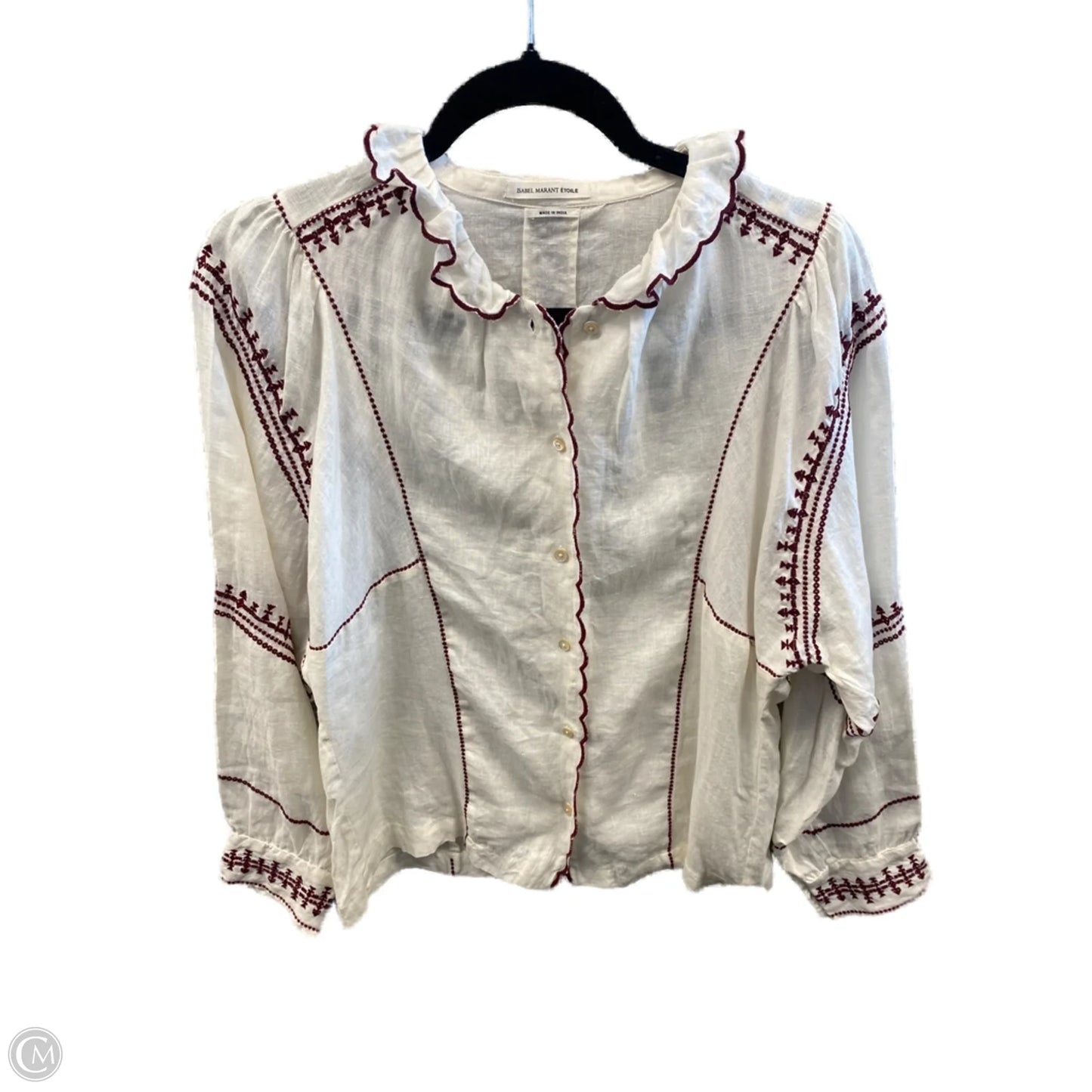 Top Long Sleeve Designer By Isabel Marant In White, Size: L