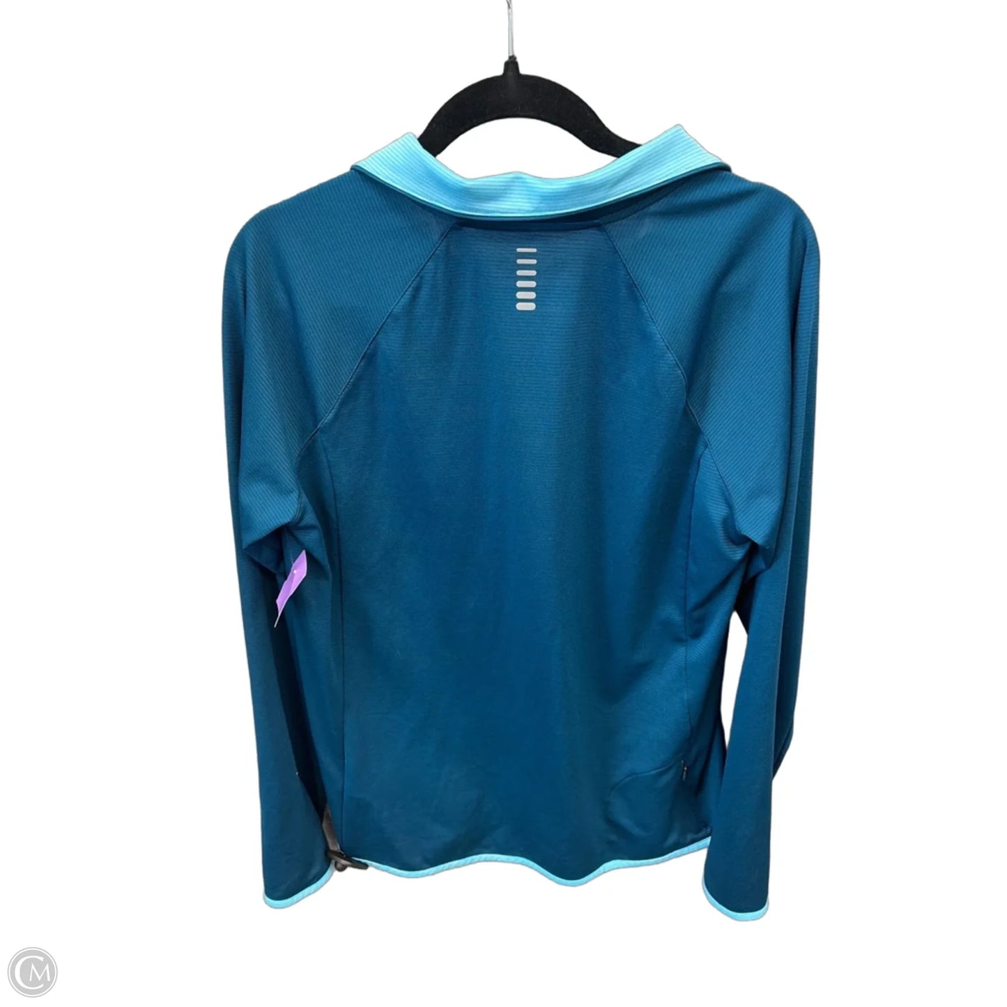 Athletic Top Long Sleeve Collar By Under Armour In Blue, Size: Xl