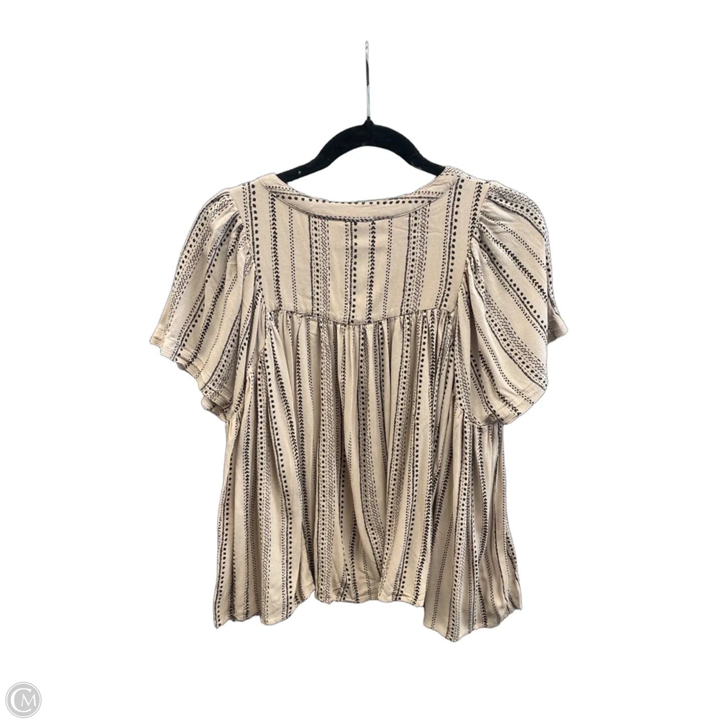 Top Short Sleeve By Easel In Brown, Size: S