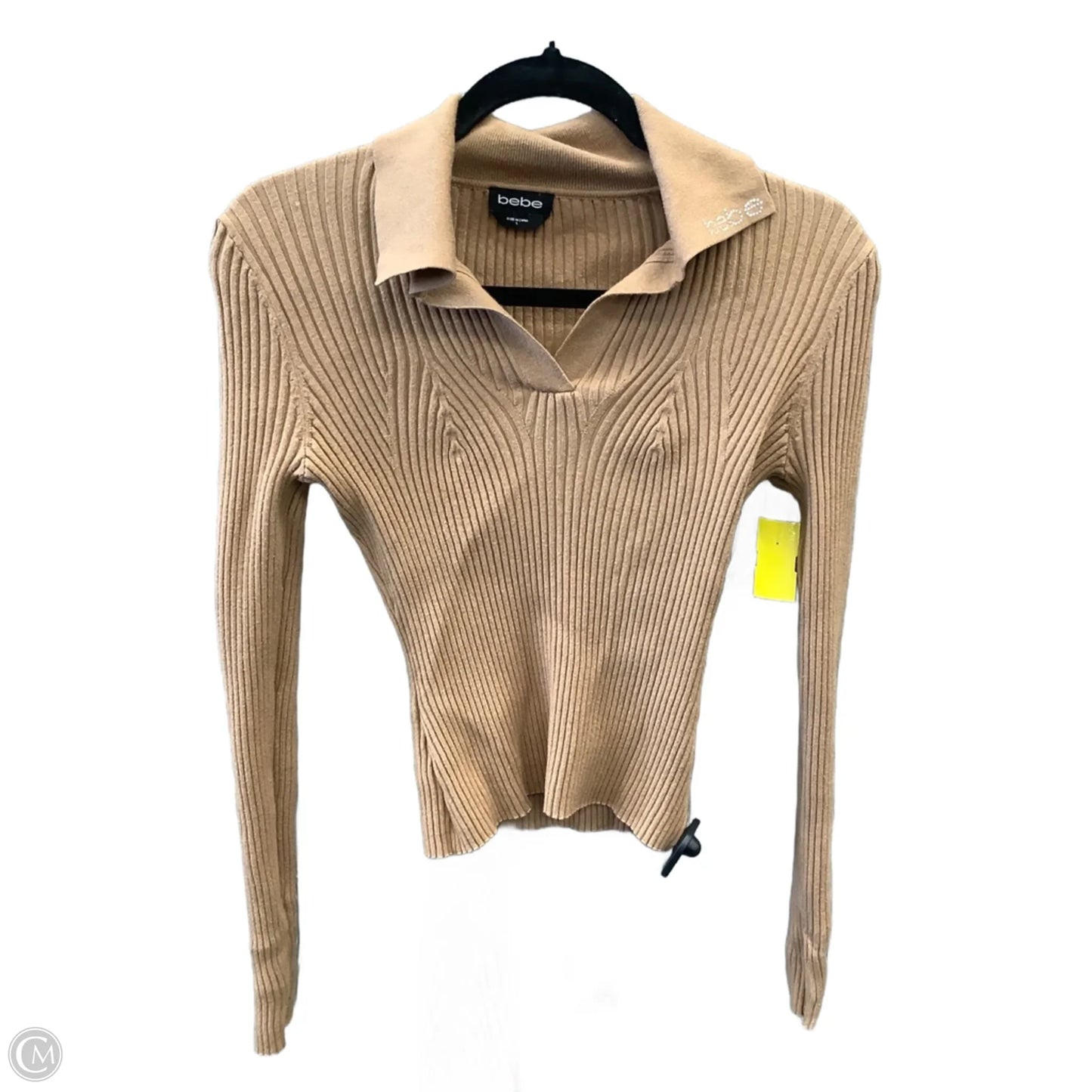 Top Long Sleeve By Bebe In Brown, Size: L
