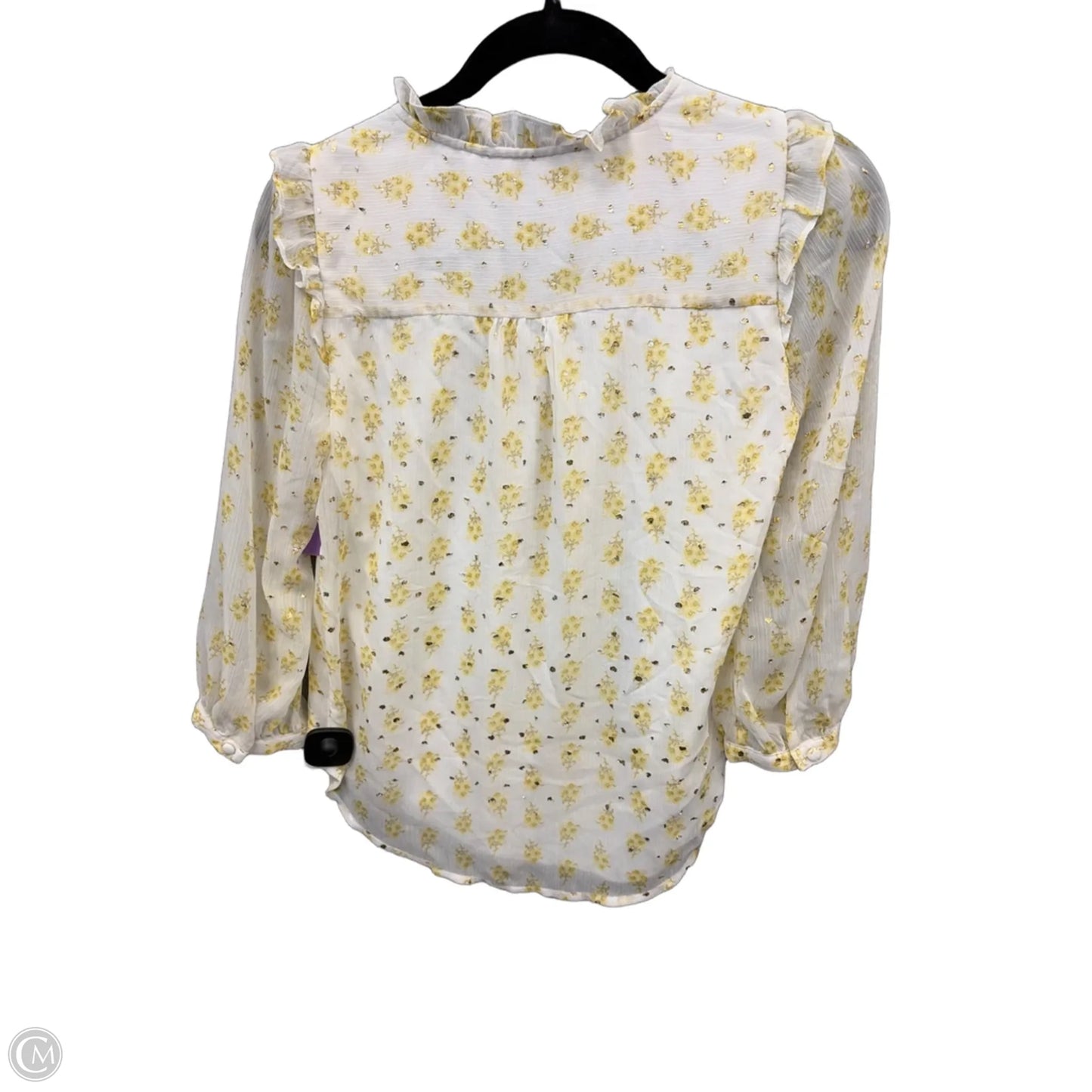 Blouse Long Sleeve By Lc Lauren Conrad In Yellow, Size: Xs