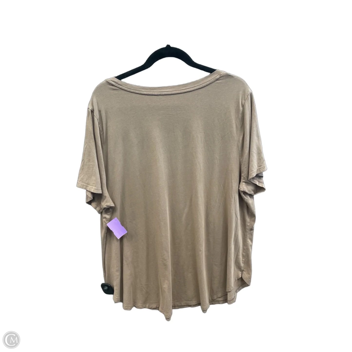 Top Short Sleeve Basic By Ava & Viv In Brown, Size: 2x