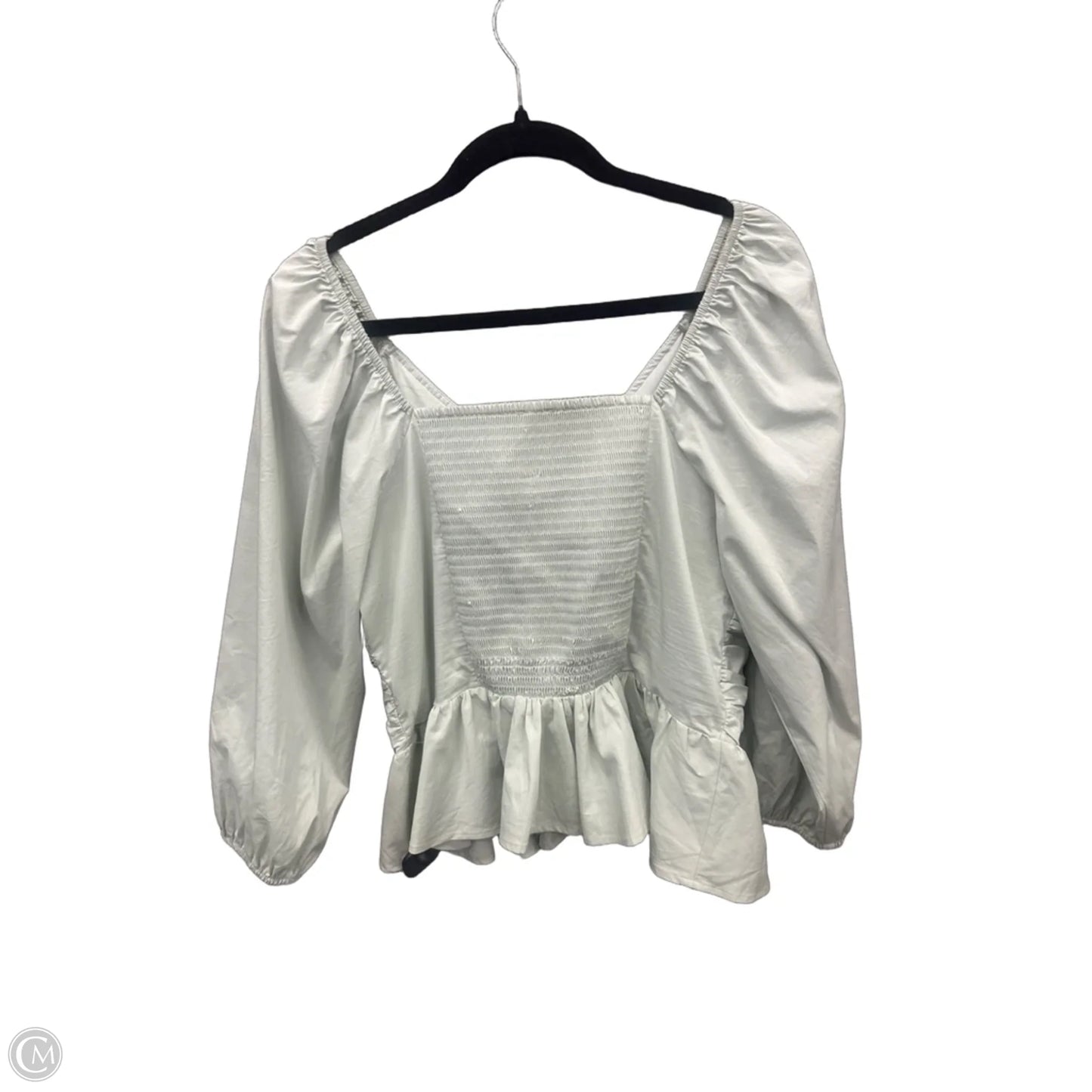 Blouse 3/4 Sleeve By Express In Green, Size: L