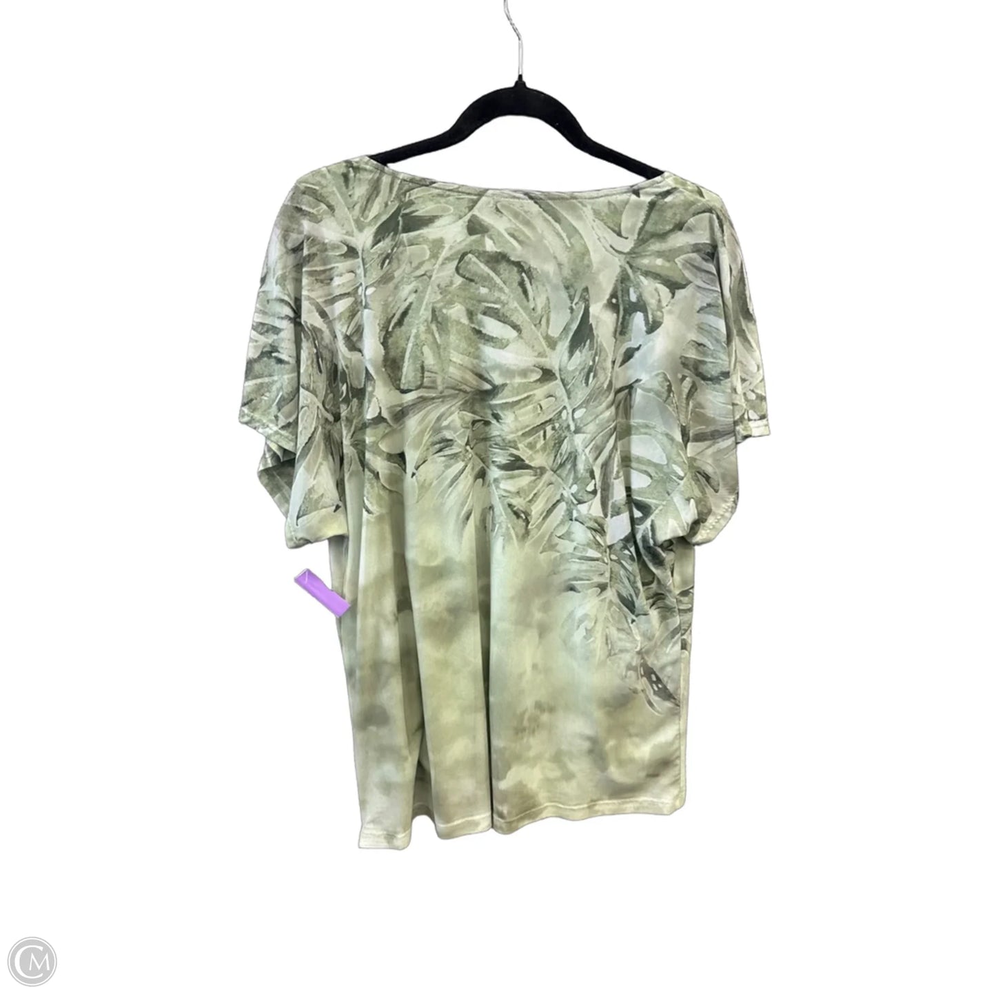 Top Short Sleeve By Christopher And Banks In Green, Size: L