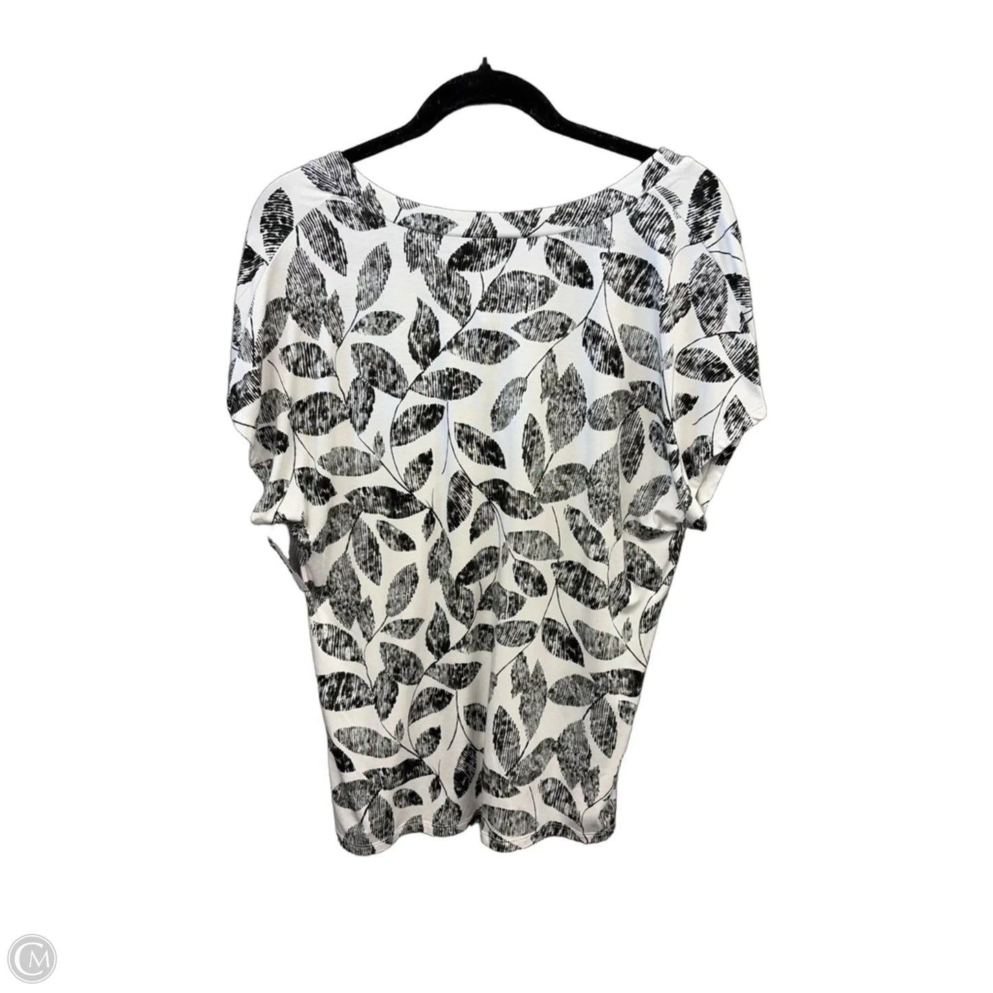 Top Short Sleeve By Chicos In Black & White, Size: M