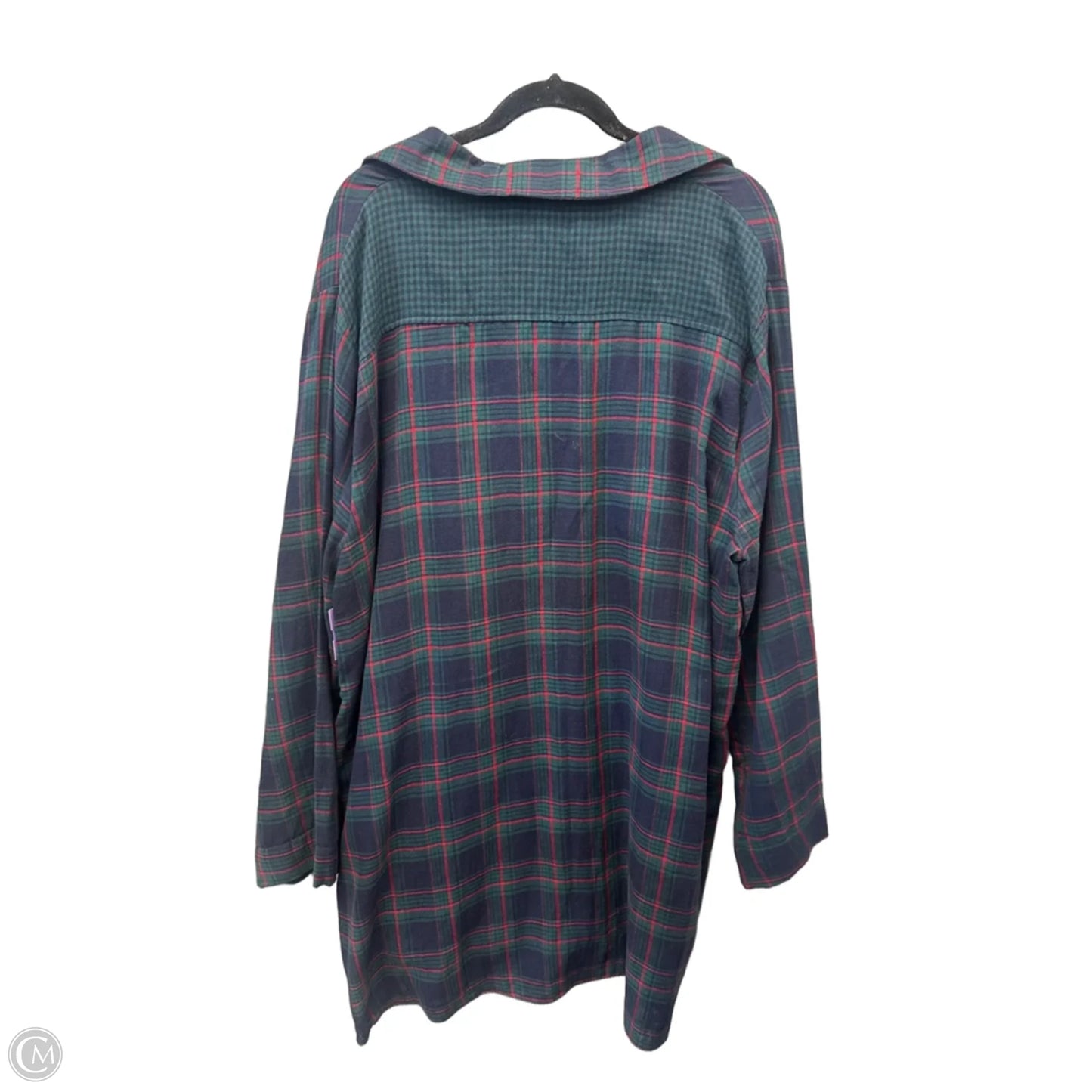 Tunic Long Sleeve By Umgee In Plaid Pattern, Size: 2x