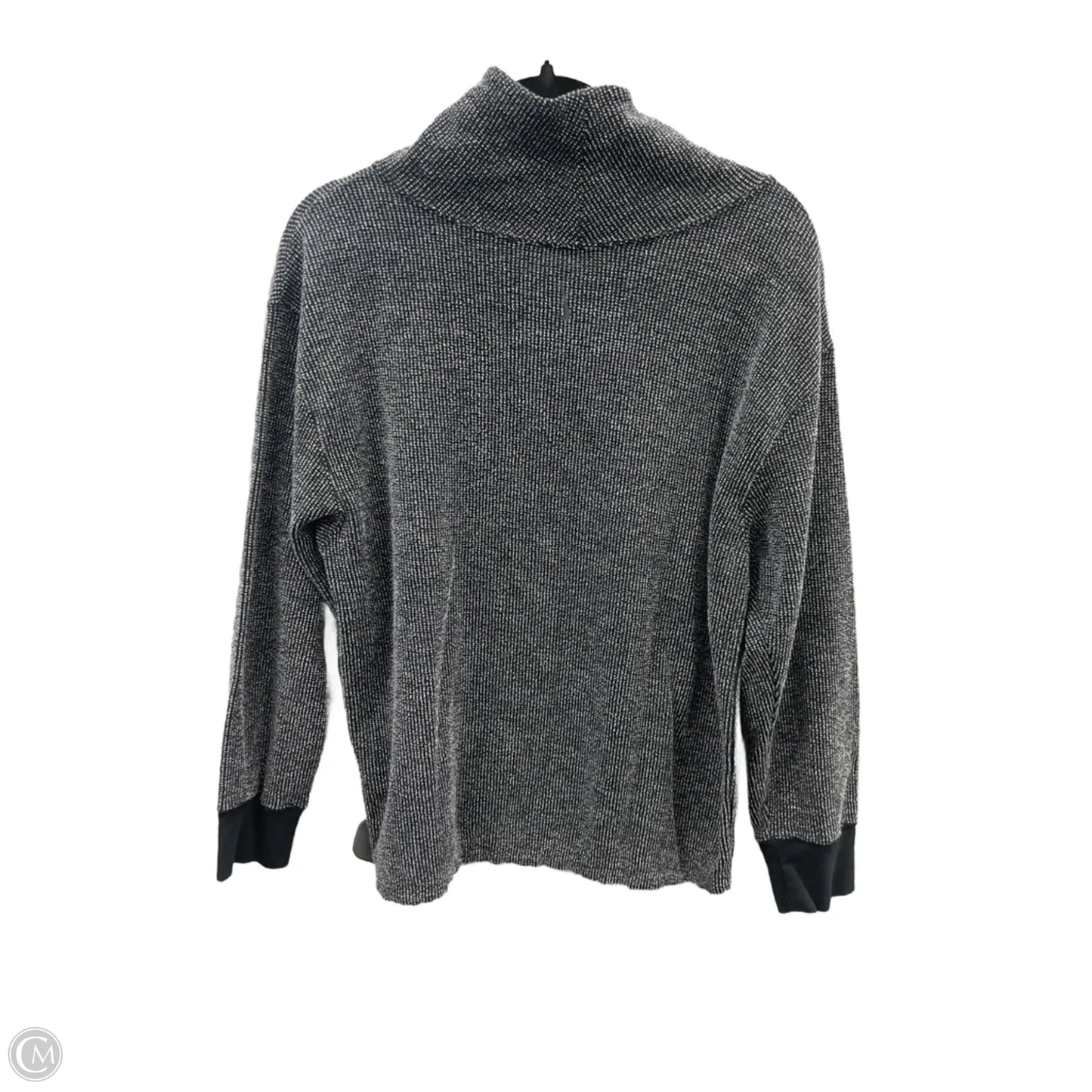 Athletic Top Long Sleeve Collar By Nike In Black, Size: M