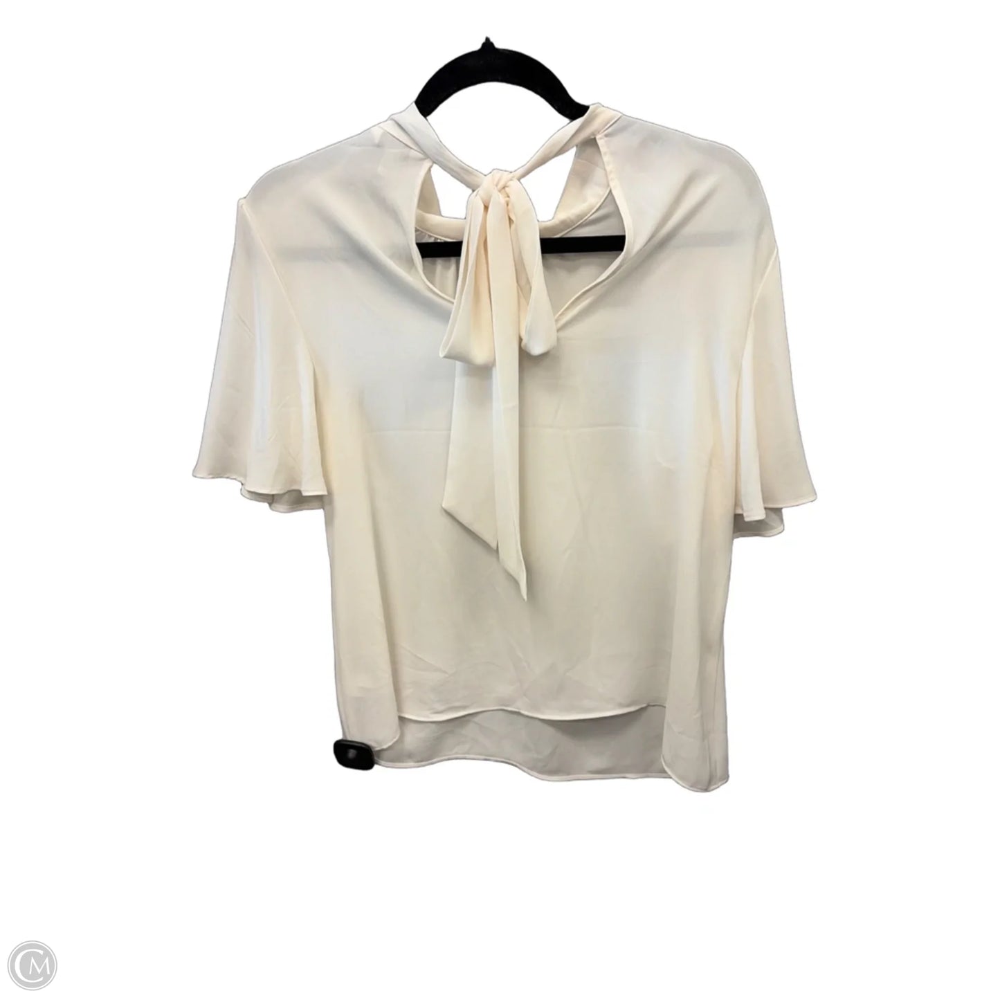 Blouse Short Sleeve By Express In Cream, Size: Sp
