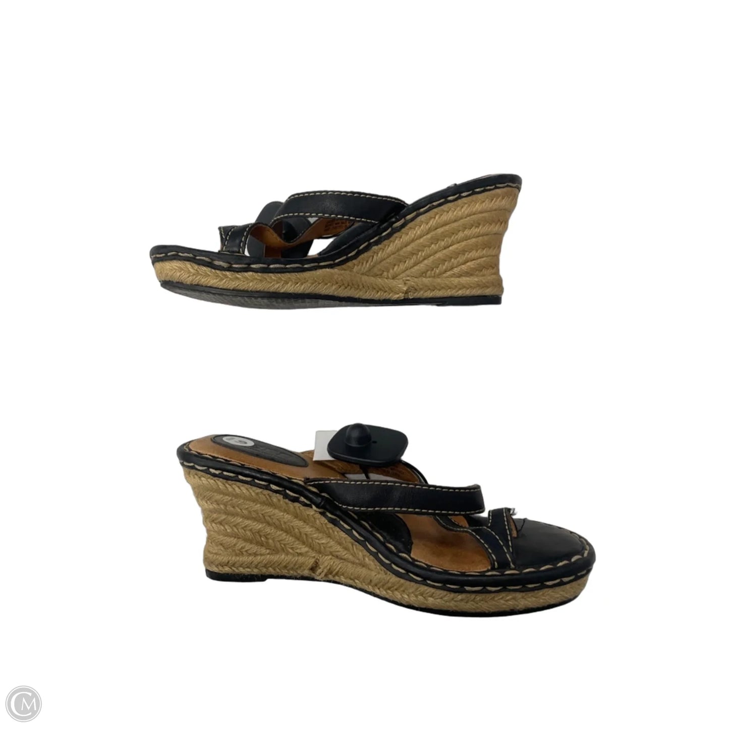 Sandals Heels Wedge By Born In Black, Size: 6