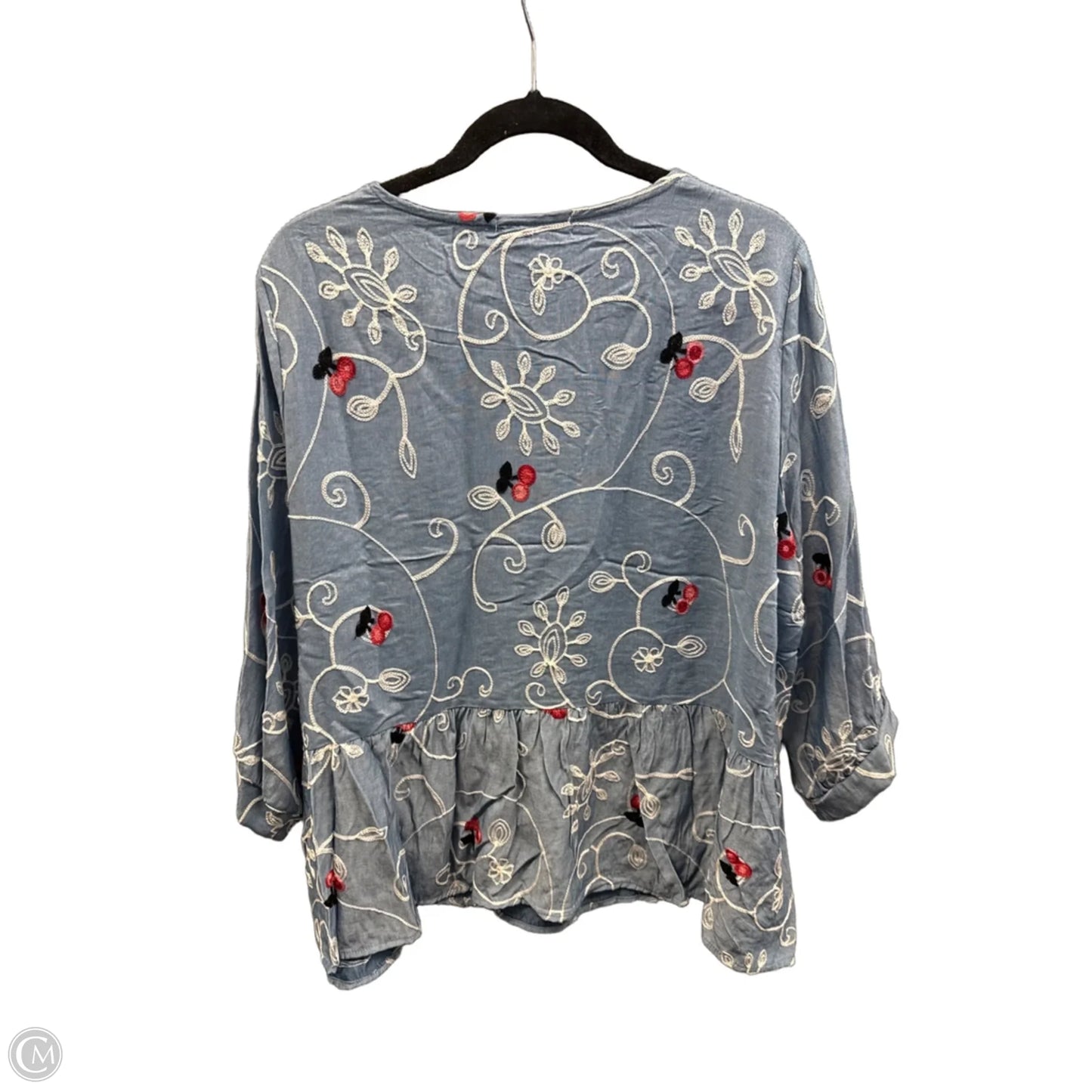 Top 3/4 Sleeve By Clothes Mentor In Blue, Size: 3x