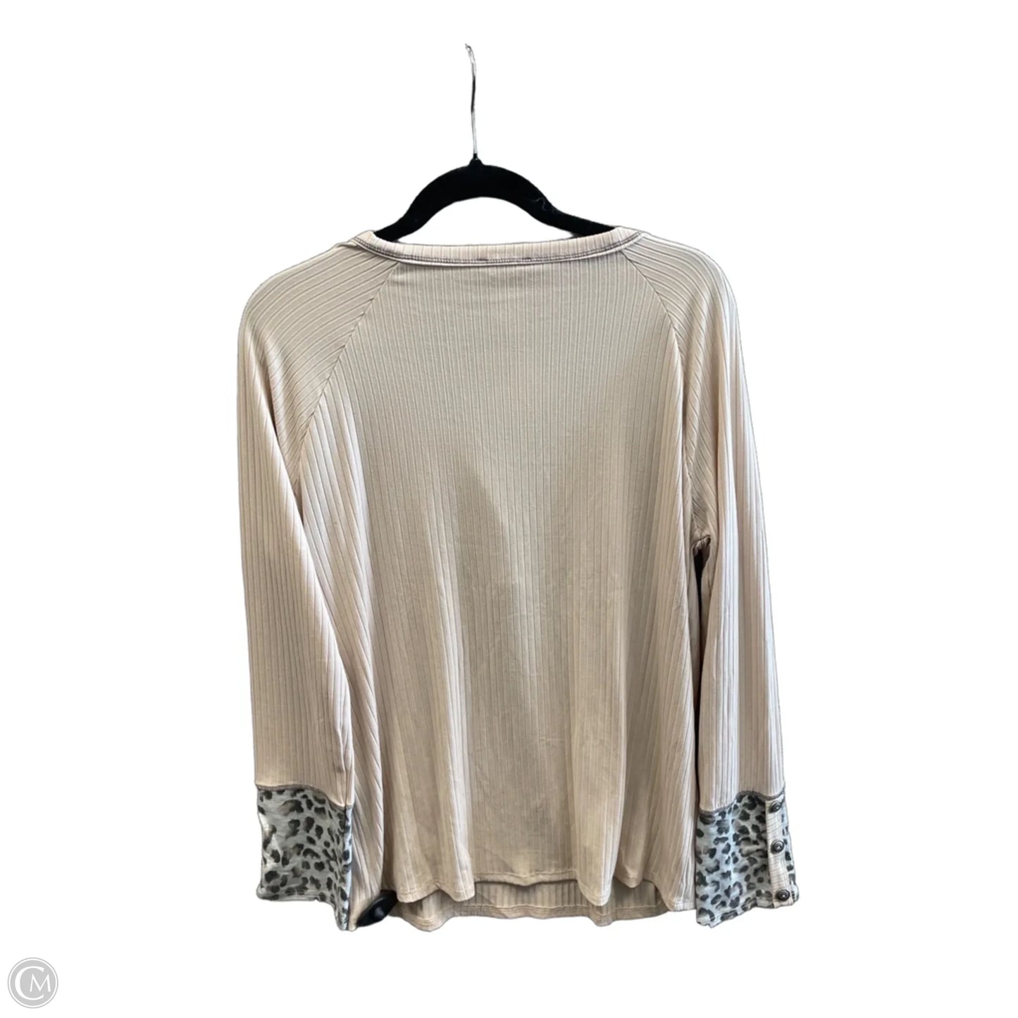 Top Long Sleeve By Bibi In Tan, Size: L