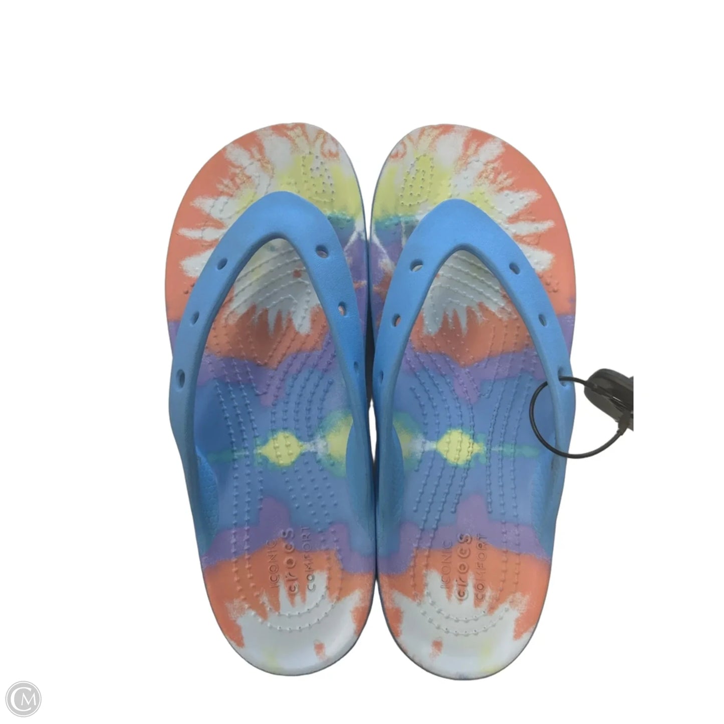 Sandals Flip Flops By Crocs In Blue, Size: 7