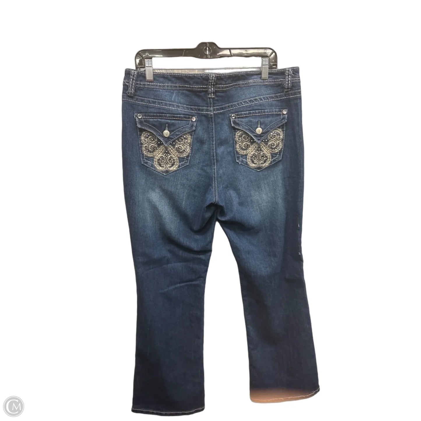 Jeans Flared By Nine West In Blue Denim, Size: 14
